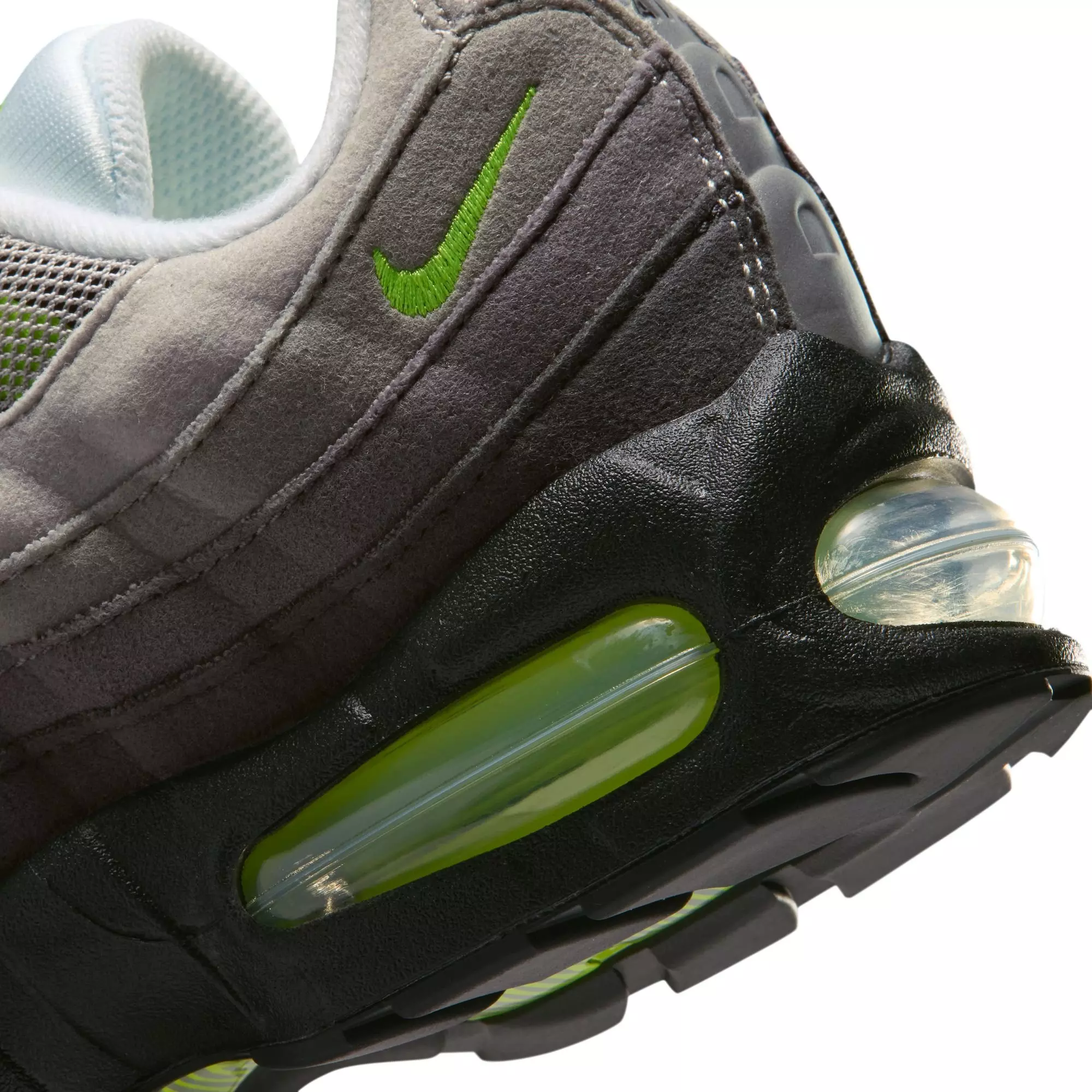 Nike Air Max 95 "Big Bubble" Grade School Kids' Shoe - BLACK/NEON YELLOW/ANTHRACITE