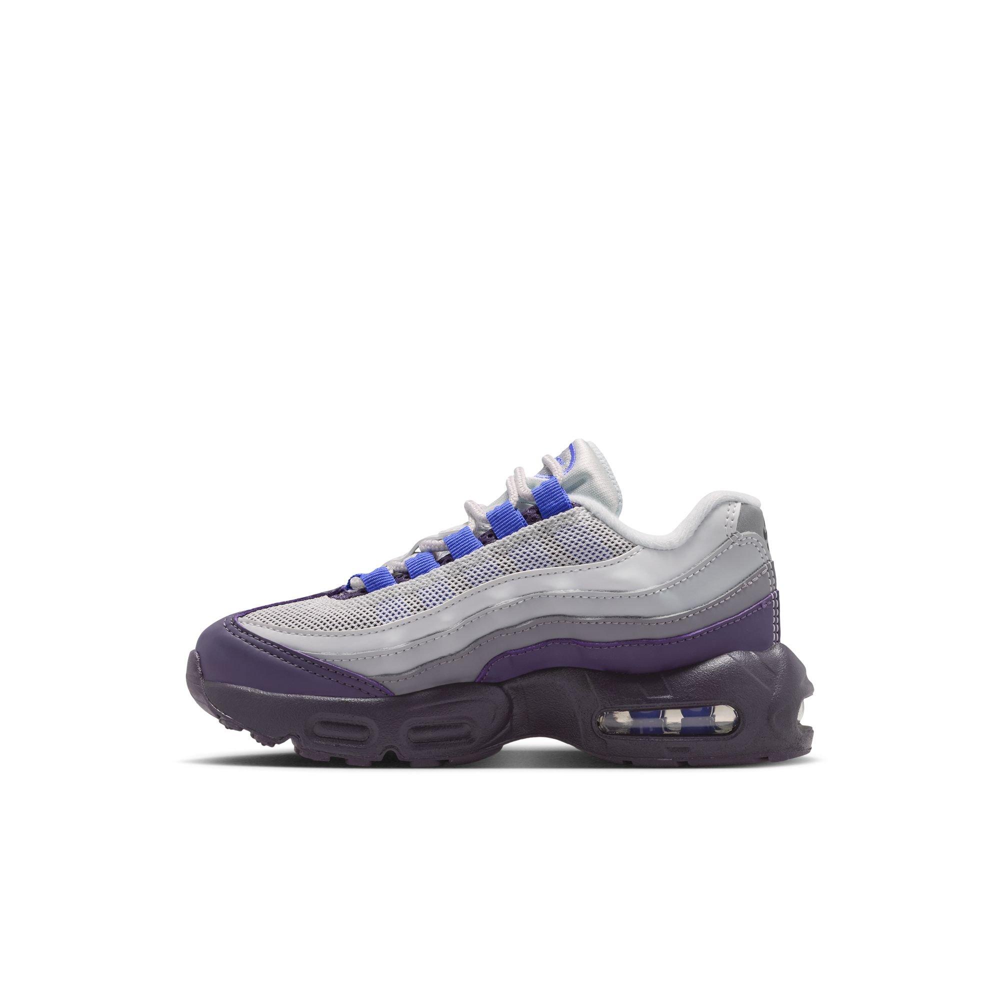 Nike Air Max 95 Recraft "Photon Dust/Sapphire/Dark Raisin" Preschool Boys' Shoe - GREY/BLUE Thumbnail View 4