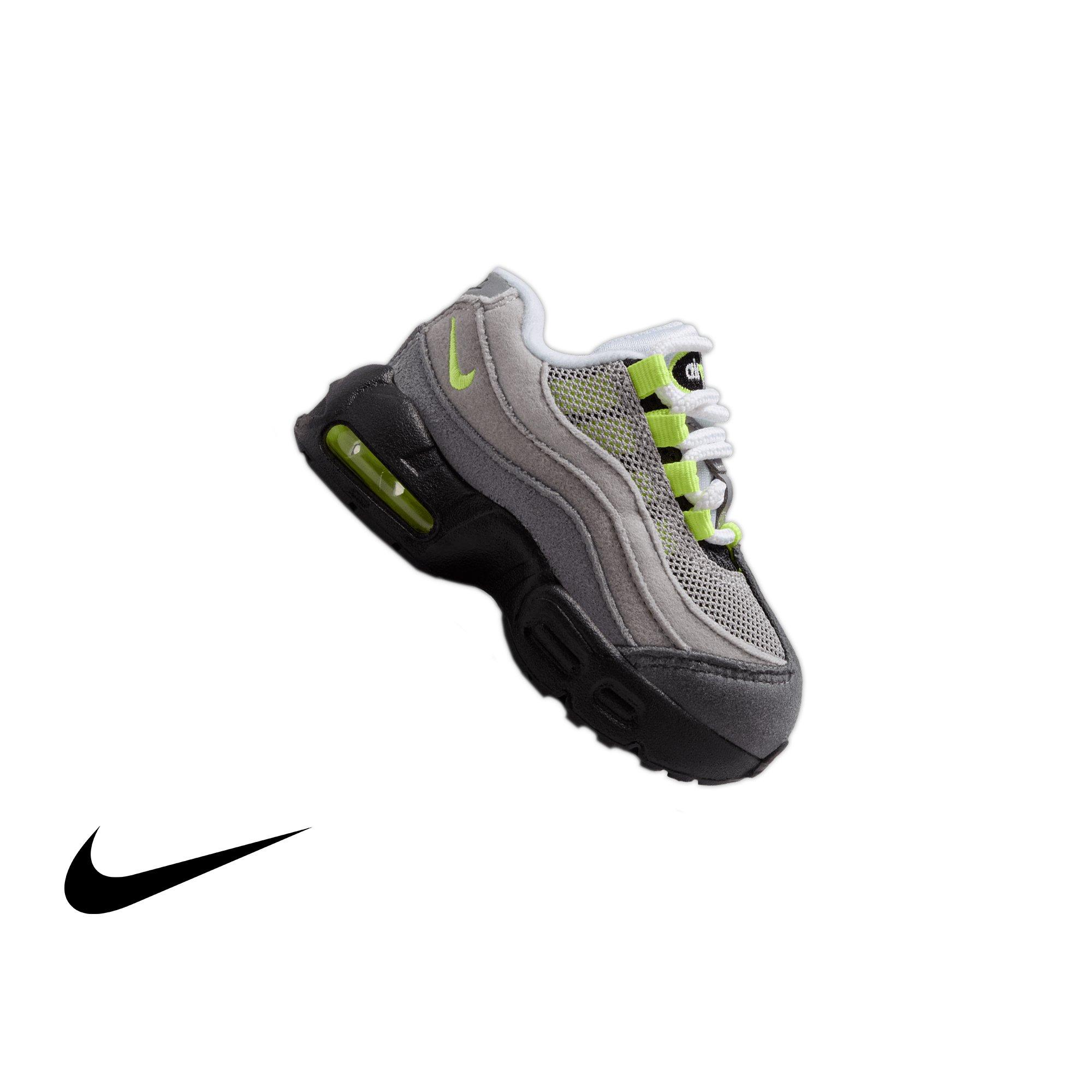 Nike Little Max '95 "Anthracite" Toddler Kids' Shoe - BLACK/NEON YELLOW/ANTHRACITE Thumbnail View 1