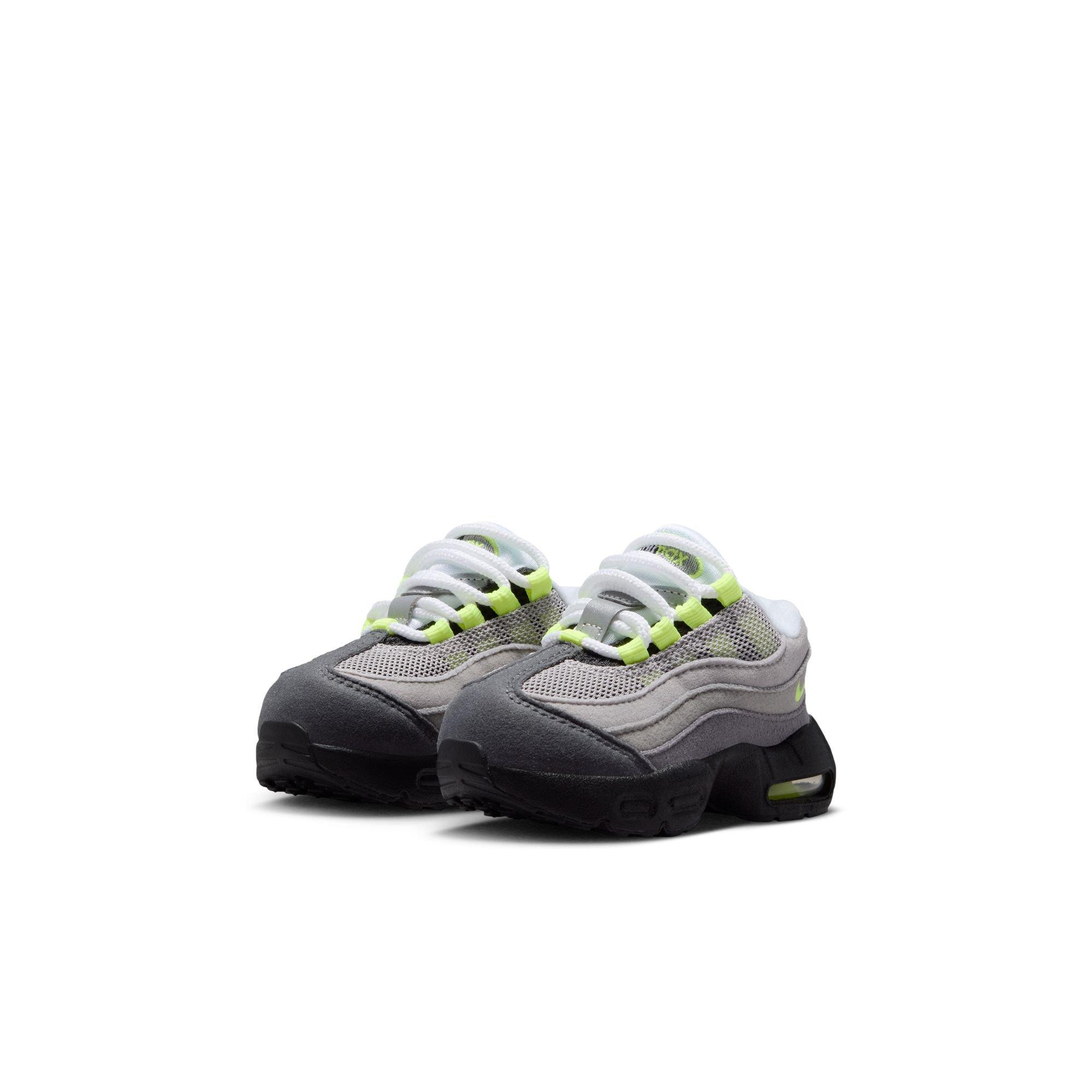 Nike Little Max '95 "Anthracite" Toddler Kids' Shoe - BLACK/NEON YELLOW/ANTHRACITE Thumbnail View 4