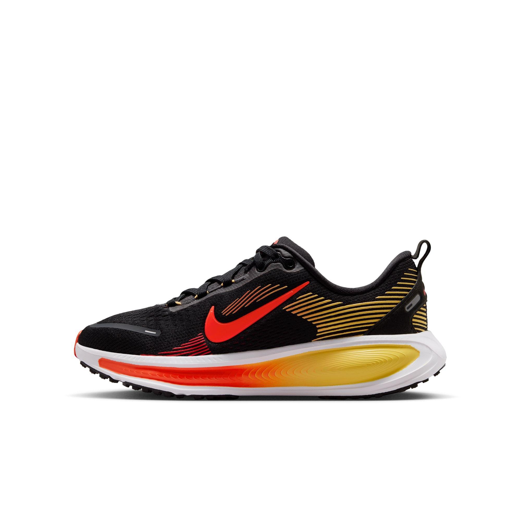 Nike Vomero 18 "Black/Bright Crimson/Lt Crimson" Grade School Boys' Road Running Shoe - BLACK/RED/GOLD Thumbnail View 4