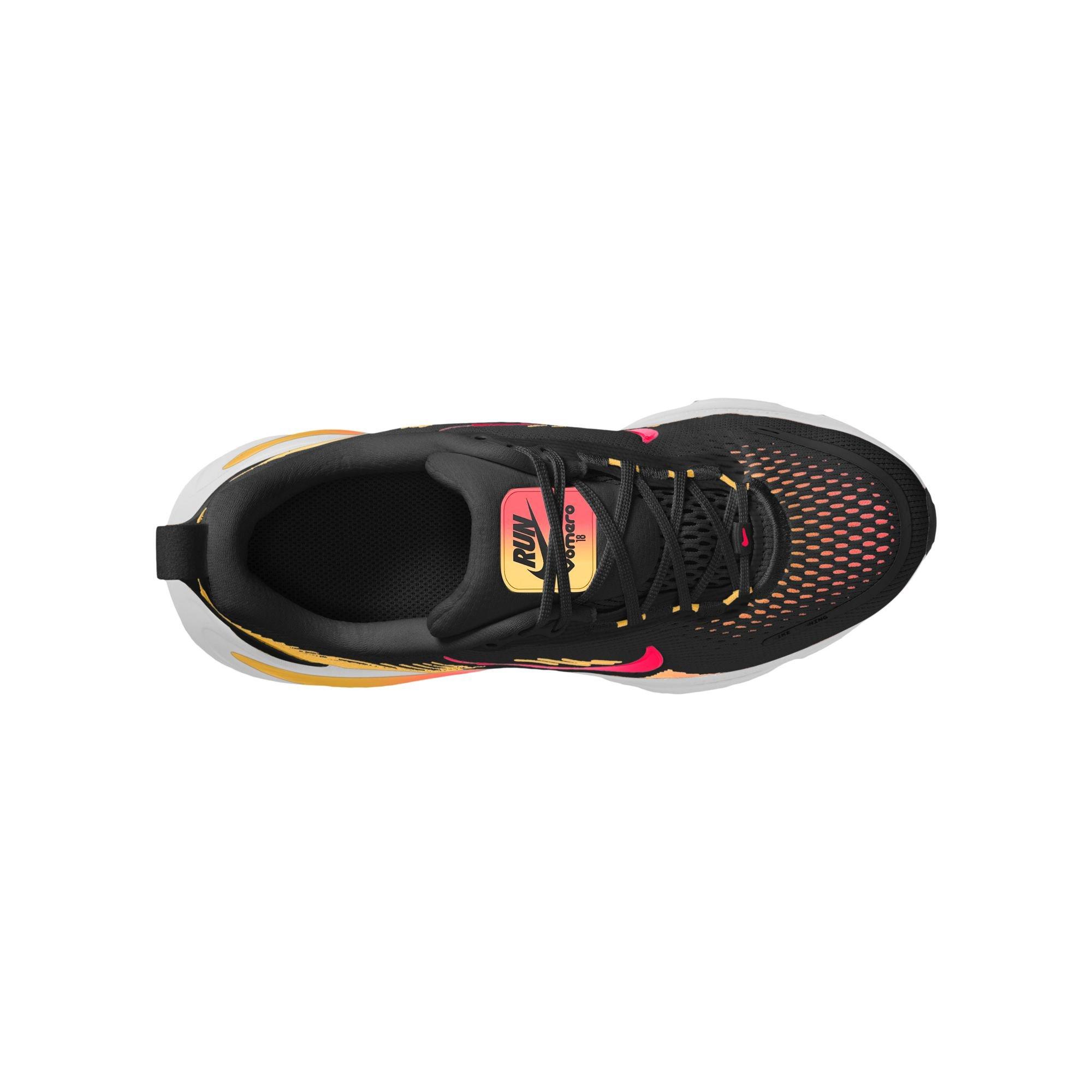 Nike Vomero 18 "Black/Bright Crimson/Lt Crimson" Grade School Boys' Road Running Shoe - BLACK/RED/GOLD Thumbnail View 8