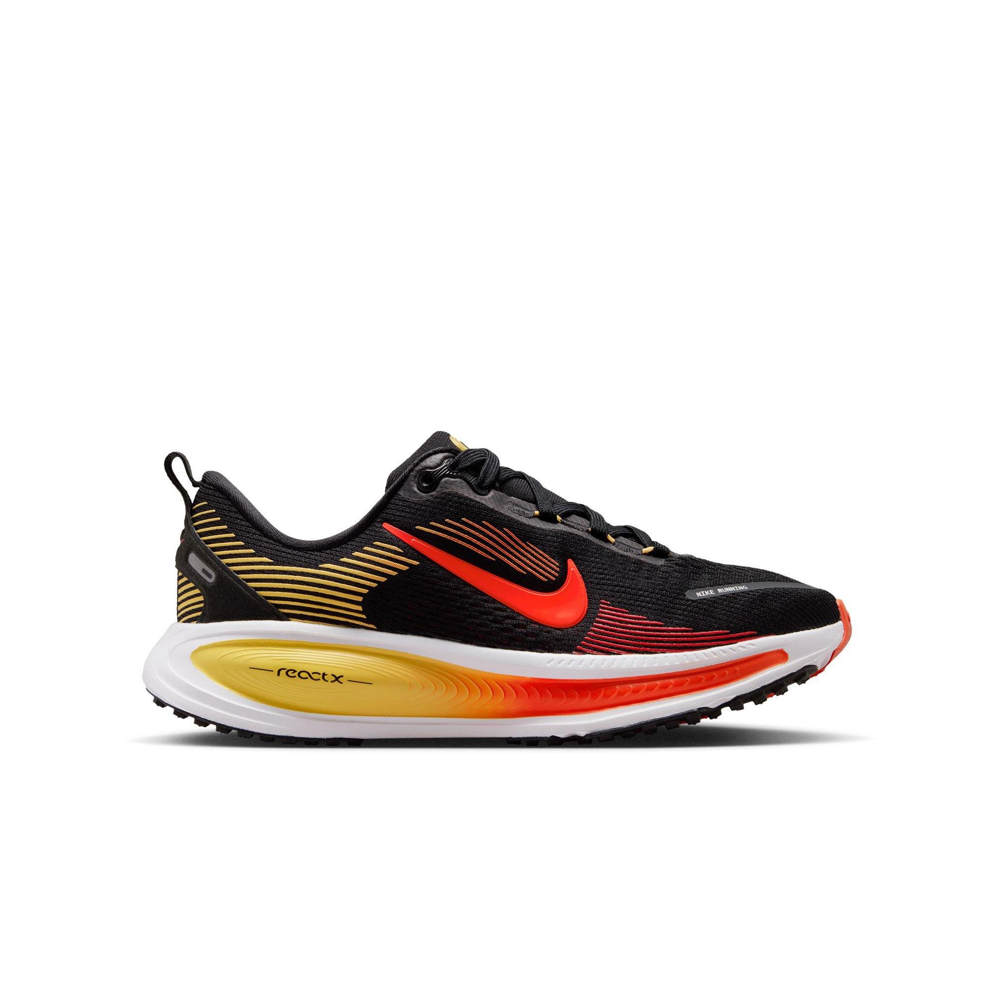 Nike Vomero 18 "Black/Bright Crimson/Lt Crimson" Grade School Boys' Road Running Shoe - BLACK/RED/GOLD Thumbnail View 1