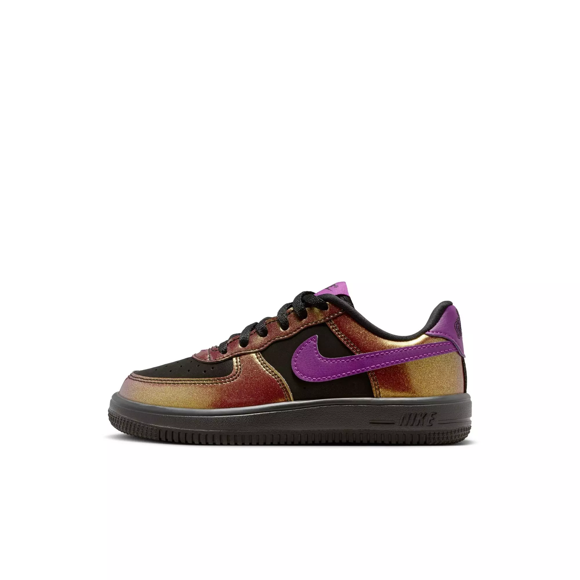 Nike Force 1 Low LV8 4 "Black/Bold Berry" Preschool Boys' Shoe - BLACK/GOLD