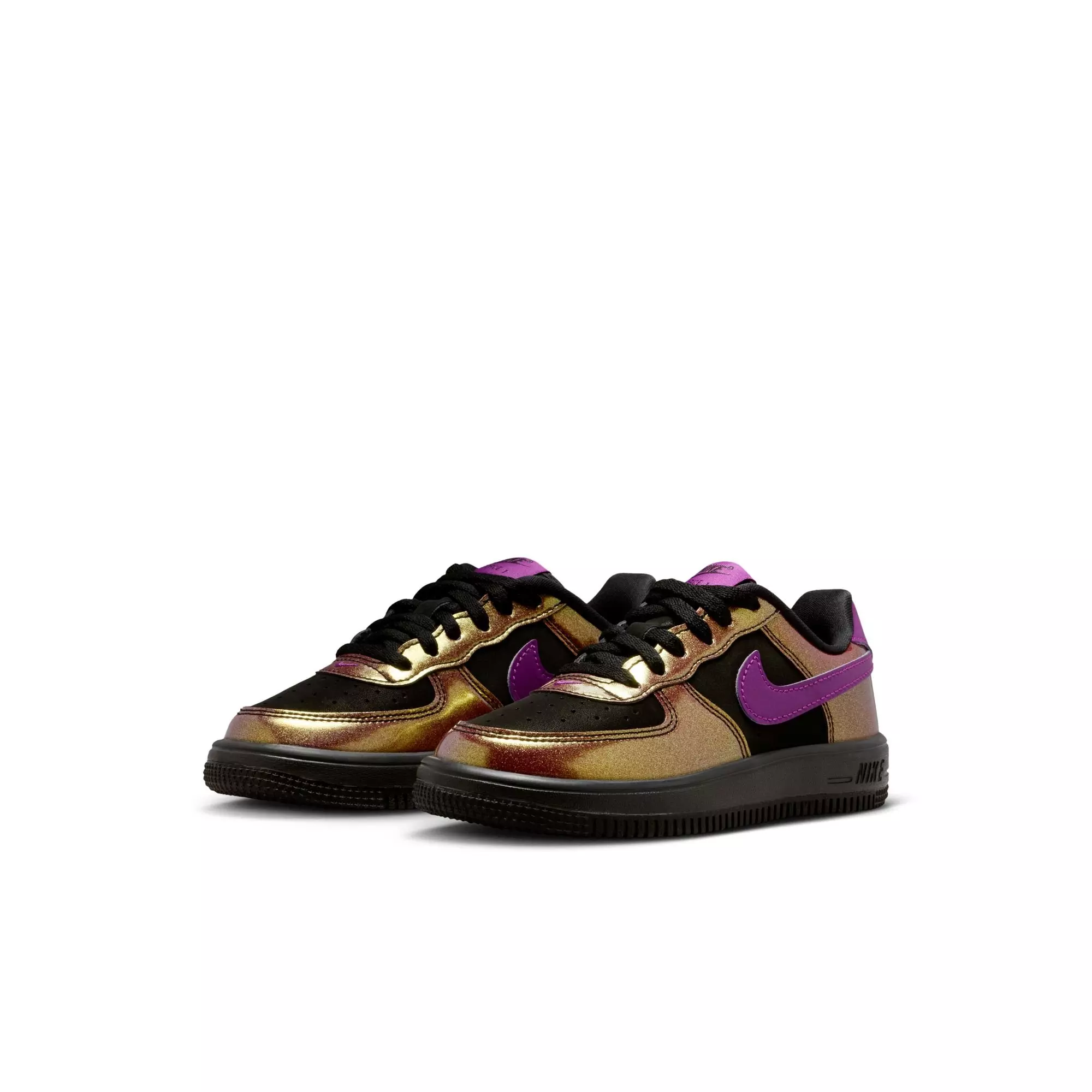 Nike Force 1 Low LV8 4 "Black/Bold Berry" Preschool Boys' Shoe - BLACK/GOLD