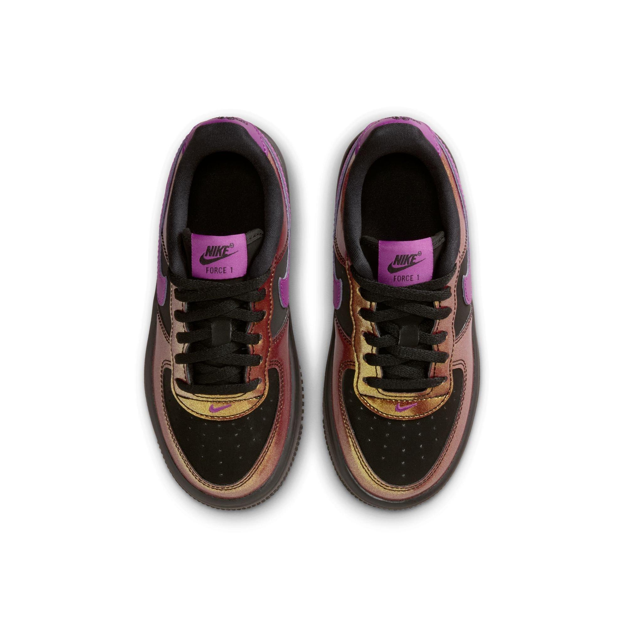 Nike Force 1 Low LV8 4 "Black/Bold Berry" Preschool Boys' Shoe - BLACK/GOLD Thumbnail View 6