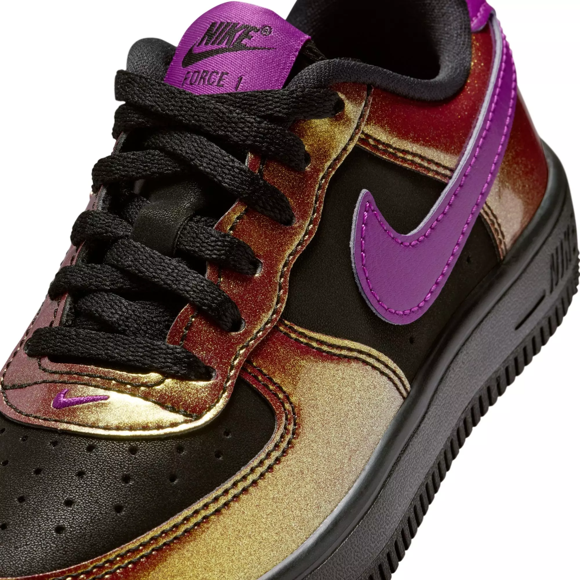 Nike Force 1 Low LV8 4 "Black/Bold Berry" Preschool Boys' Shoe - BLACK/GOLD