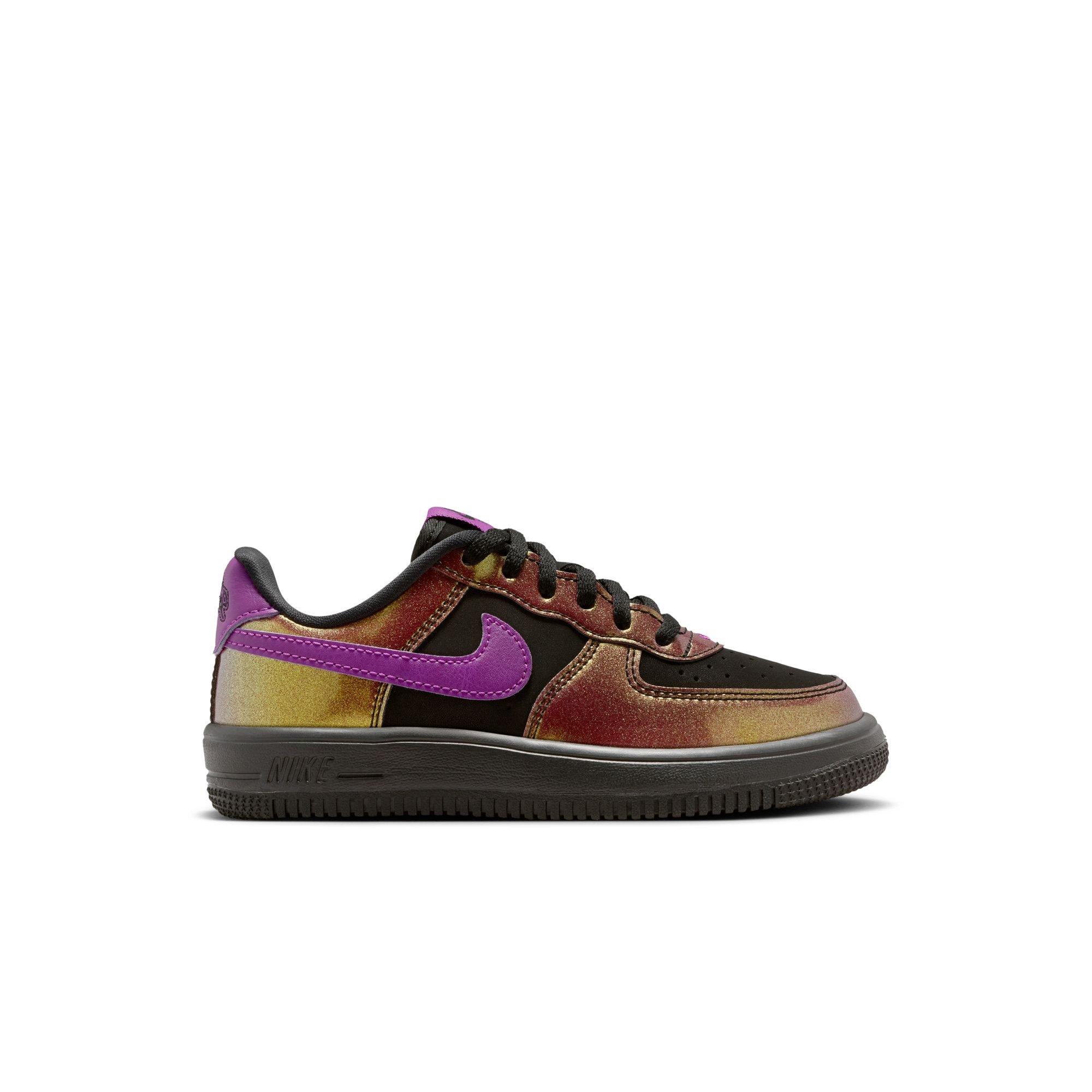 Nike Force 1 Low LV8 4 "Black/Bold Berry" Preschool Boys' Shoe - BLACK/GOLD Thumbnail View 1