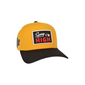 Field Grade Sorry I'm High Snapback Hat-Yellow