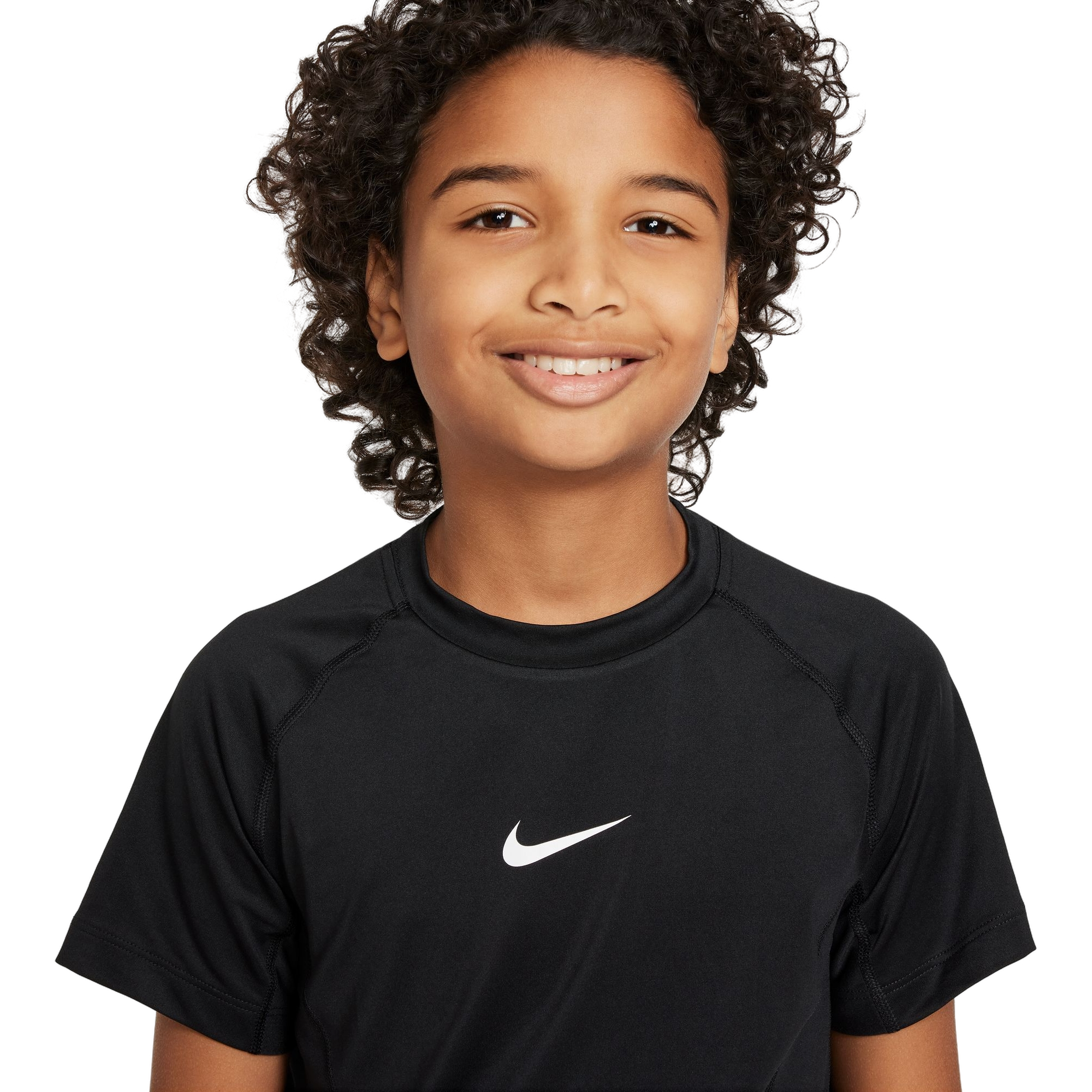 Nike Big Boys' Pro Dri-FIT Short-Sleeve Top - BLACK Thumbnail View 3