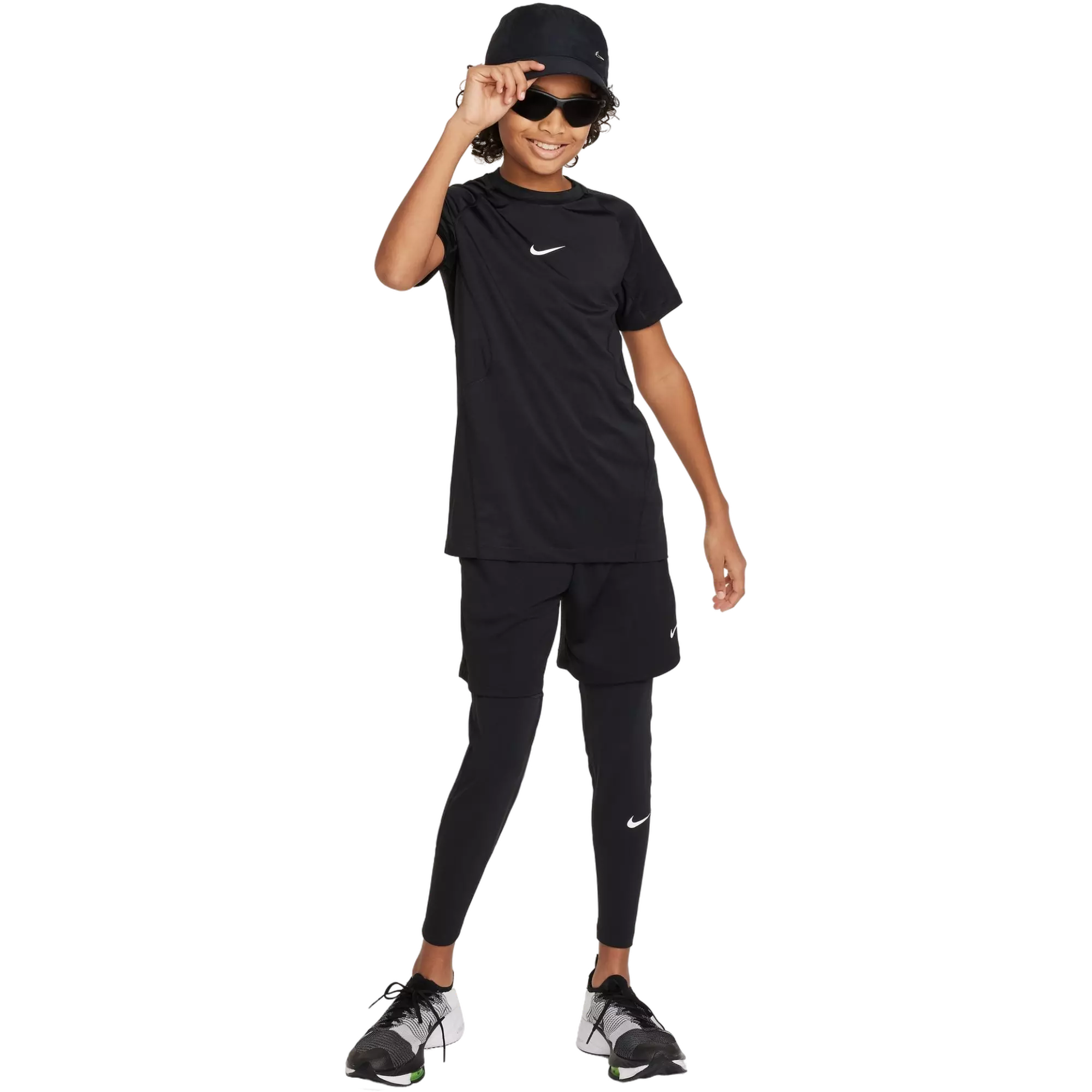 Nike Big Boys' Pro Dri-FIT Short-Sleeve Top - BLACK