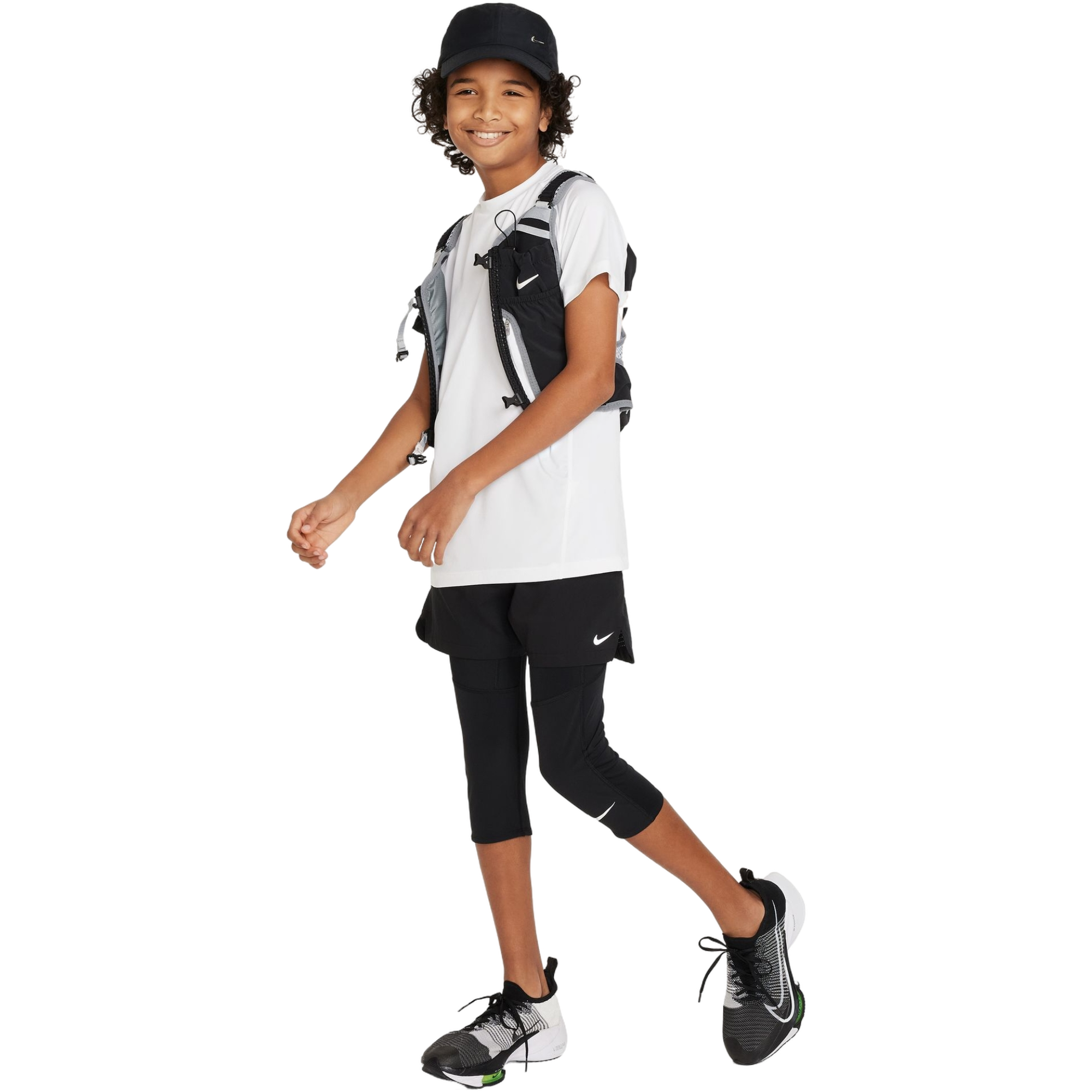 Nike Big Boys' Pro Dri-FIT Short-Sleeve Top-White - WHITE Thumbnail View 5