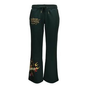 Ed Hardy Women's Sacred Heart Fleece Pants - Green