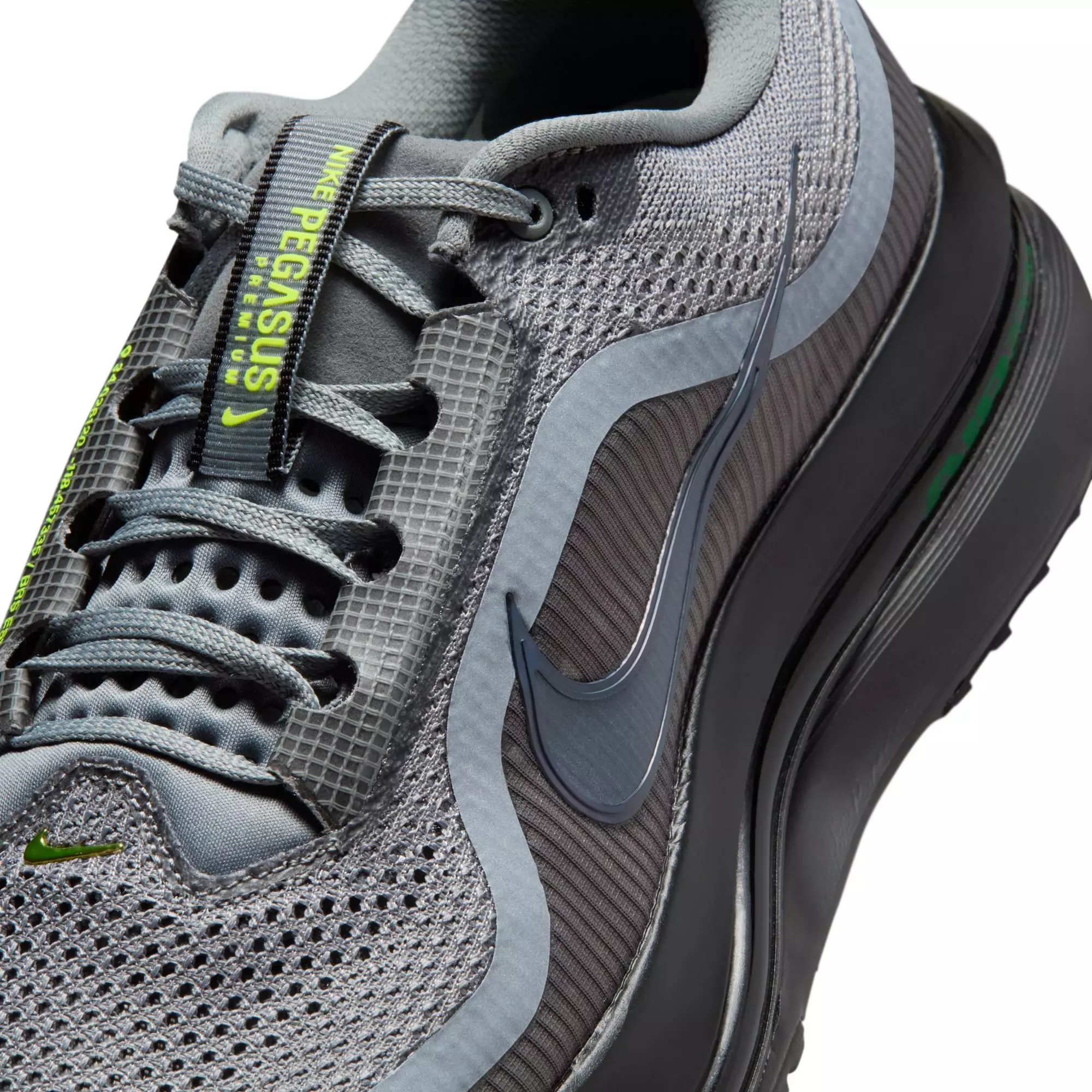 Nike Pegasus Premium "Smoke Grey/Black/Volt" Men's Running Shoe - GREY/BLACK