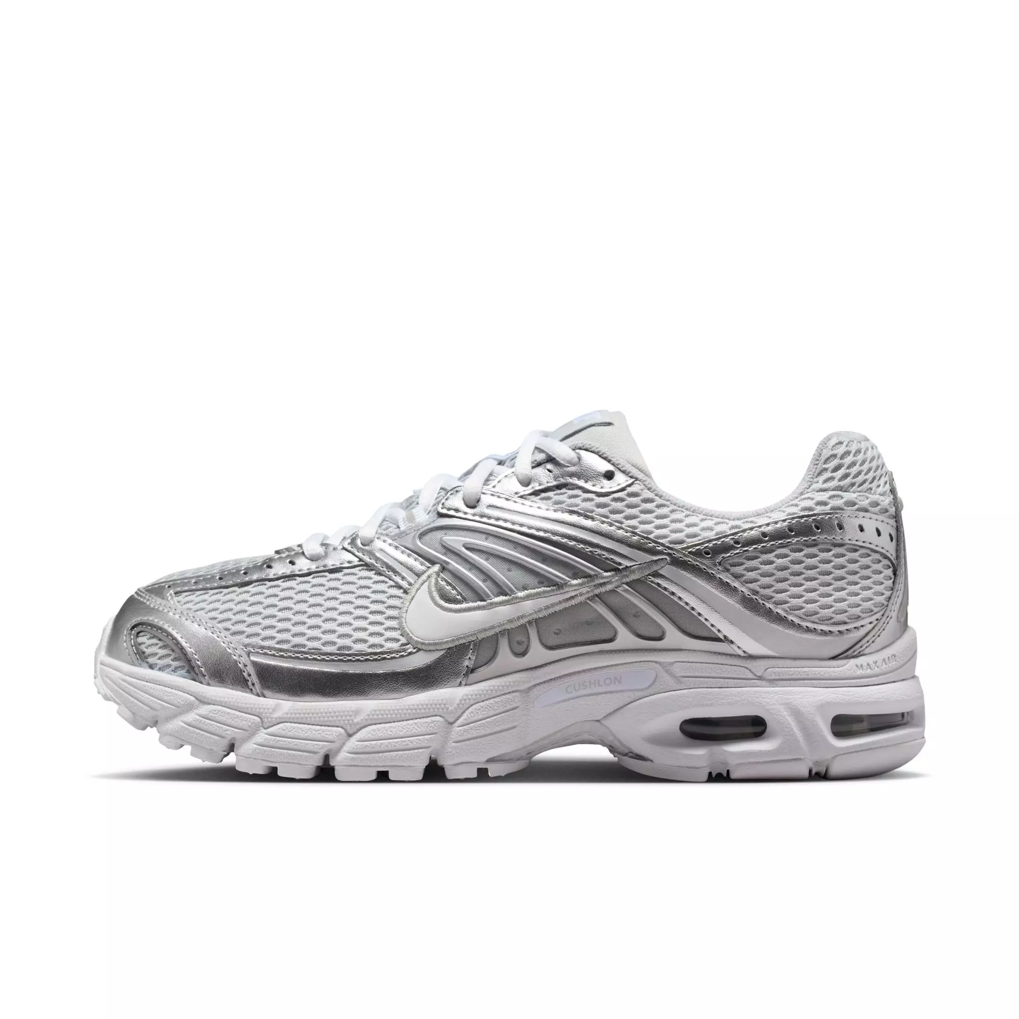 Nike Air Max Moto 2K With Reflective Accents "Grey Fog/White/Metallic Silver" Women's Shoe - SILVER/WHITE/BLACK