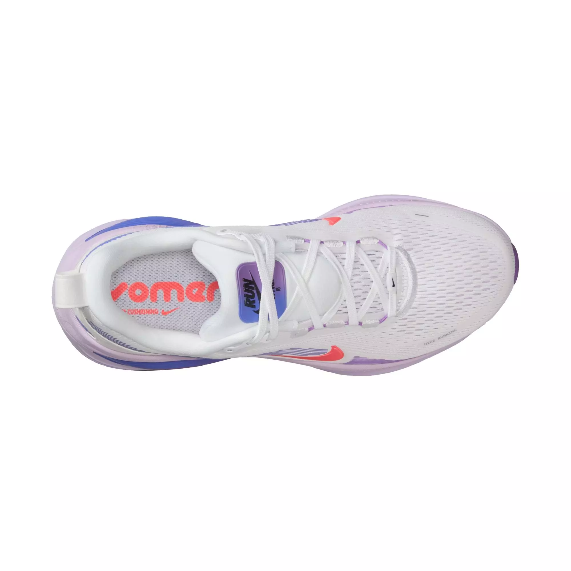 Nike Vomero 18 "White/Hot Lava/Violet Mist/Sapphire" Women's Road Running Shoe - WHITE/PURPLE