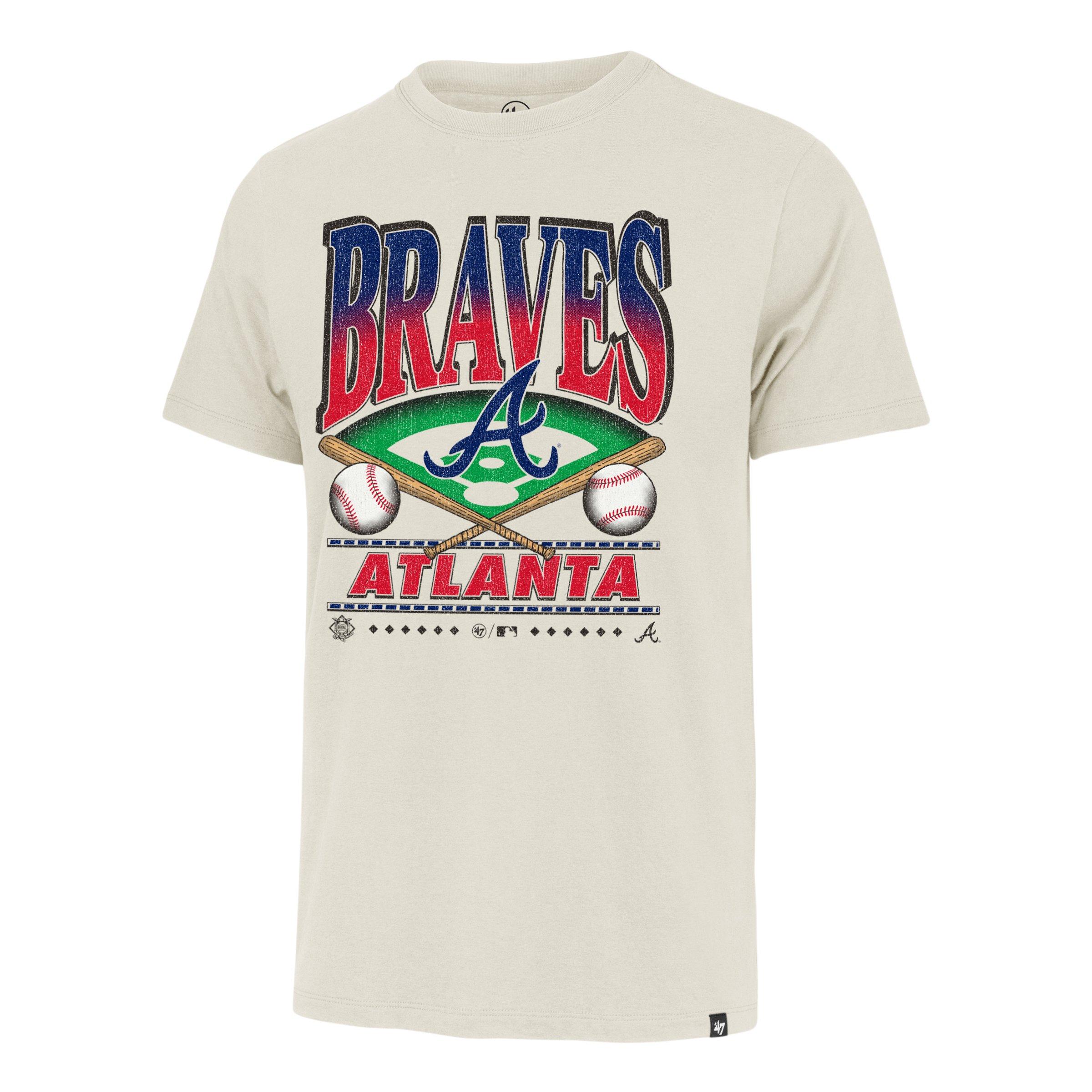 '47 Atlanta Braves Straight Shot Tee-Cream - CREAM Thumbnail View 1