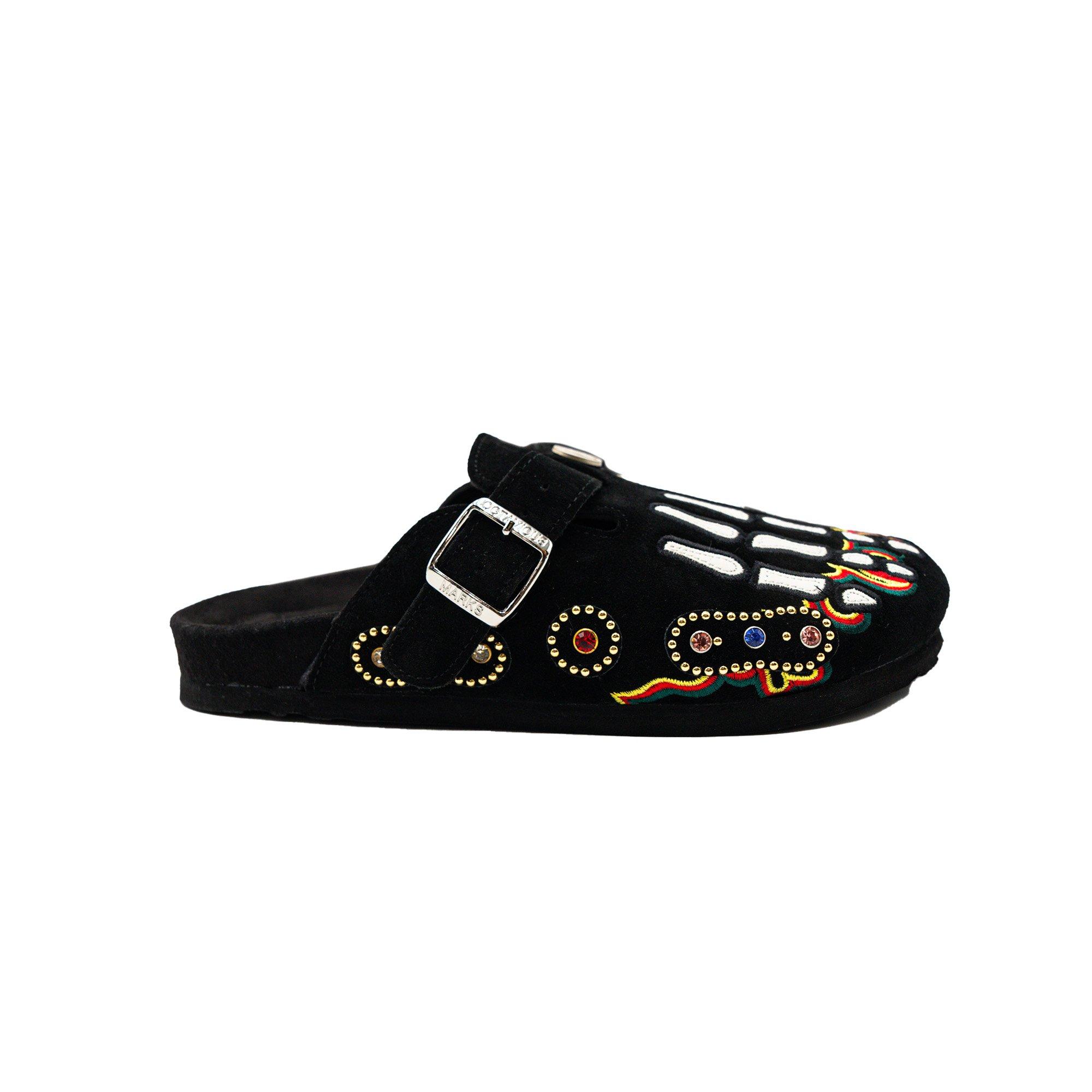 Octavious Marks "Joyas" Unisex Clog - BLACK/WHITE/RED Thumbnail View 1