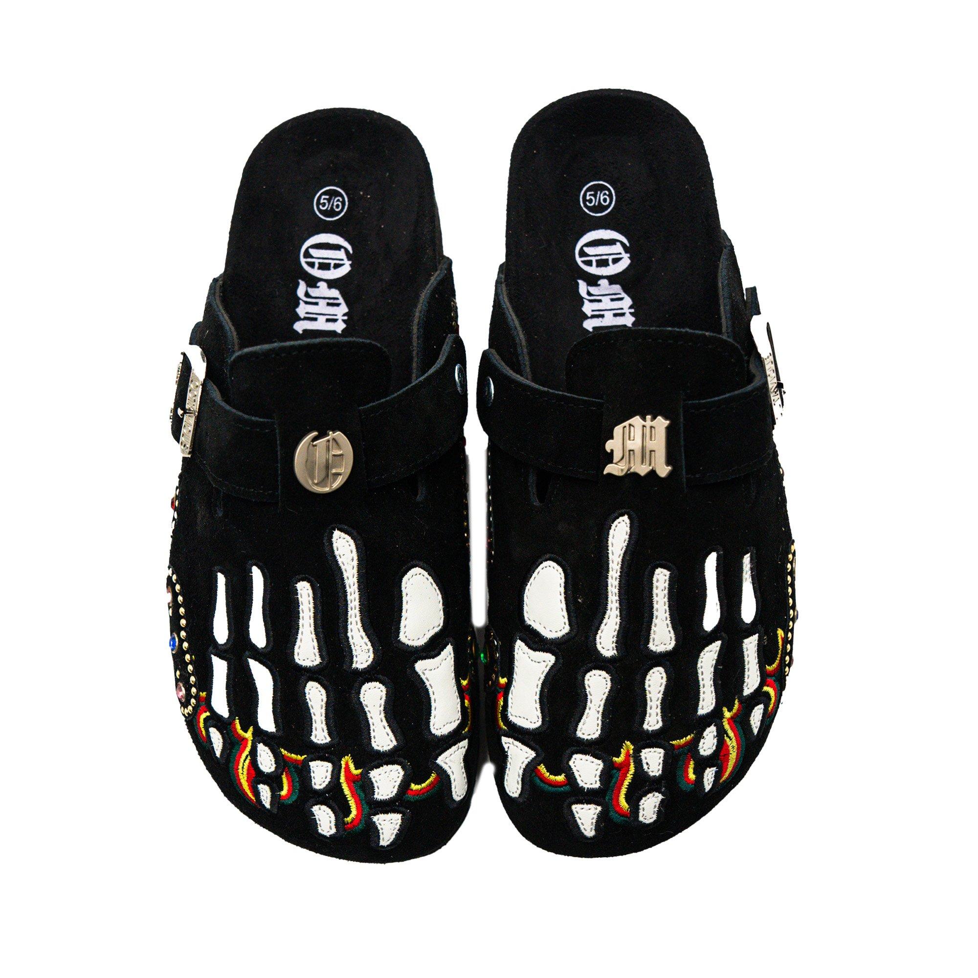Octavious Marks "Joyas" Unisex Clog - BLACK/WHITE/RED Thumbnail View 5