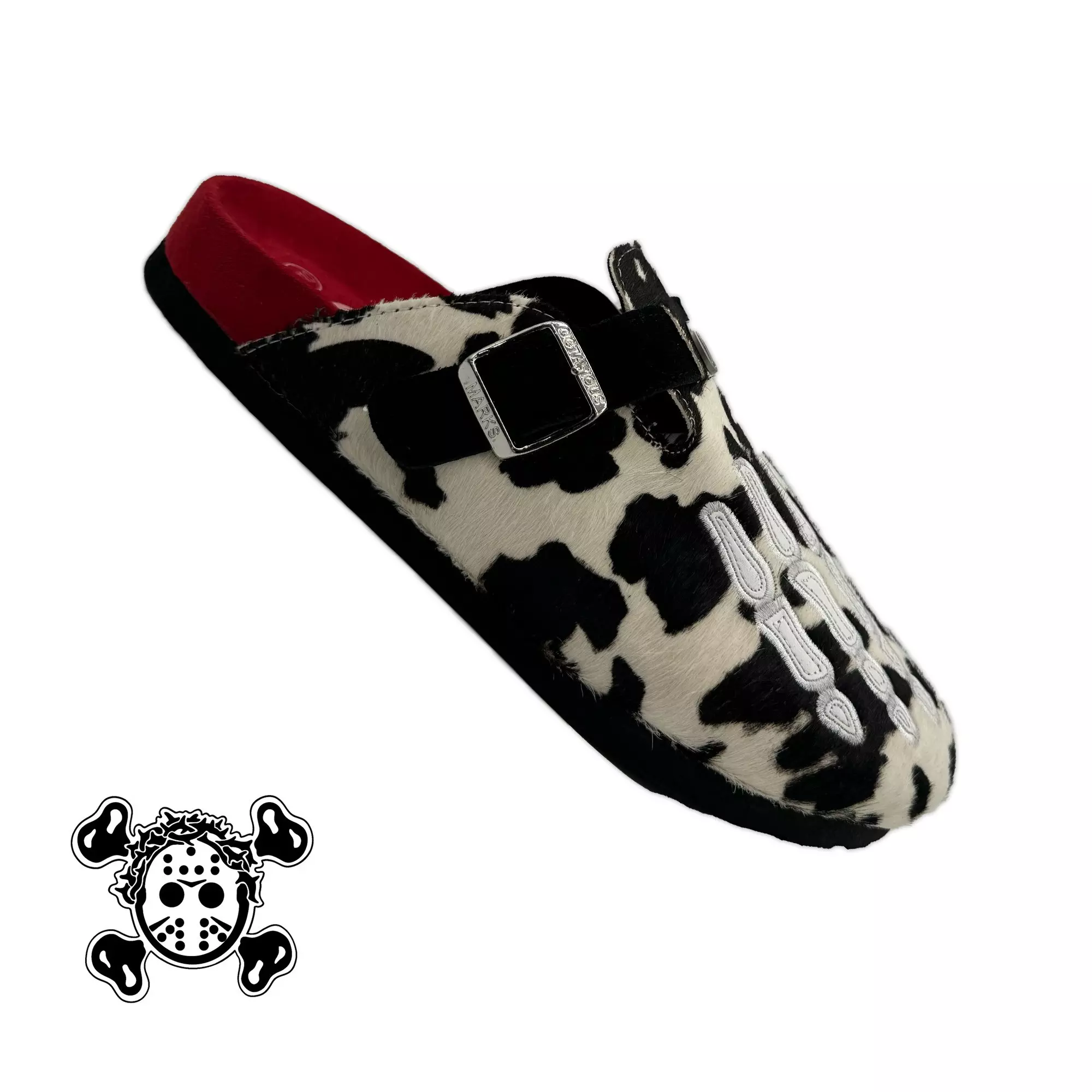 Octavious Marks "Cookies and Cream" Unisex Clog - BLACK/WHITE/RED
