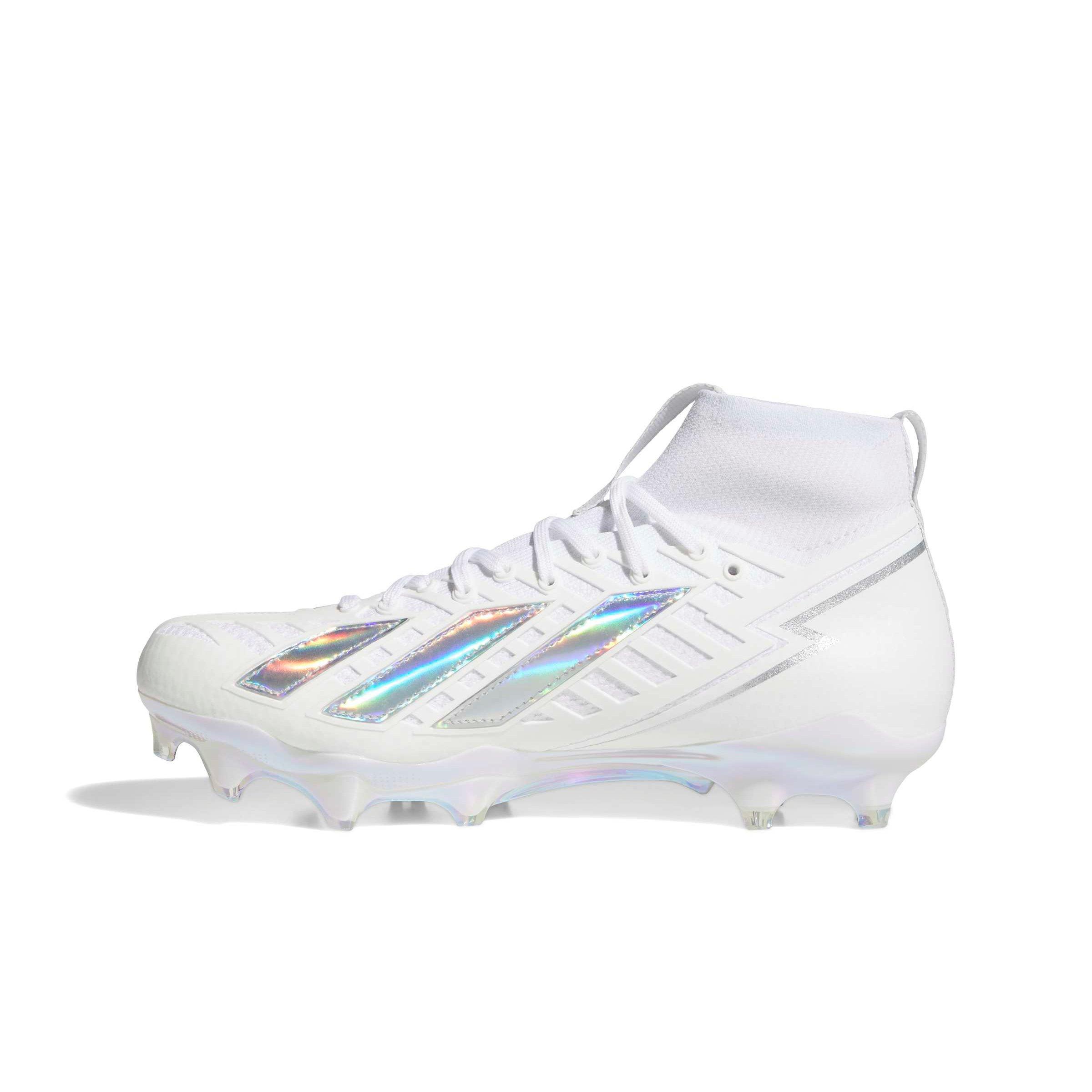 adidas Adizero Impact II "White/Silver Metallic" Men's Football Cleat - SILVER/BLACK Thumbnail View 2