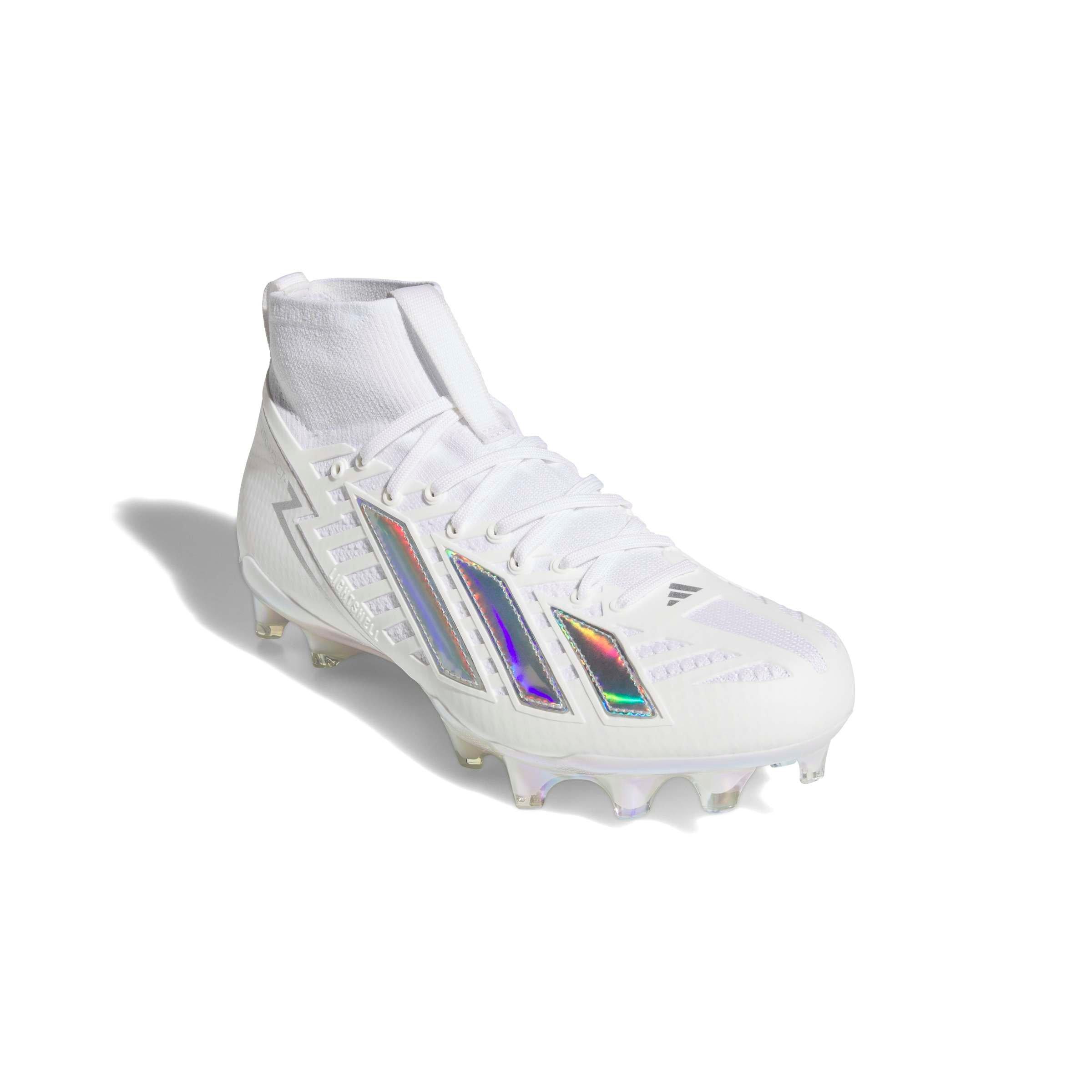 adidas Adizero Impact II "White/Silver Metallic" Men's Football Cleat - SILVER/BLACK Thumbnail View 5