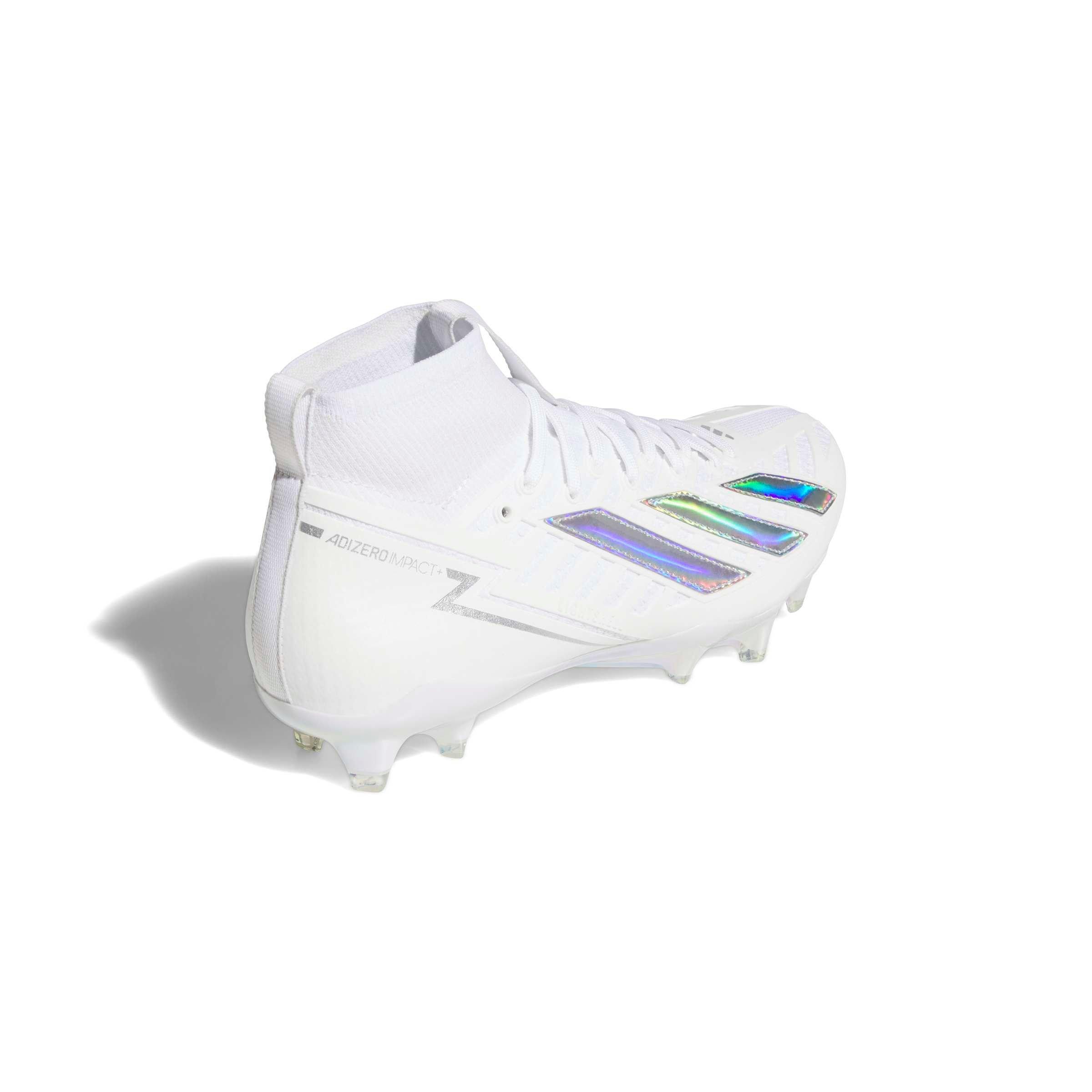 adidas Adizero Impact II "White/Silver Metallic" Men's Football Cleat - SILVER/BLACK Thumbnail View 6