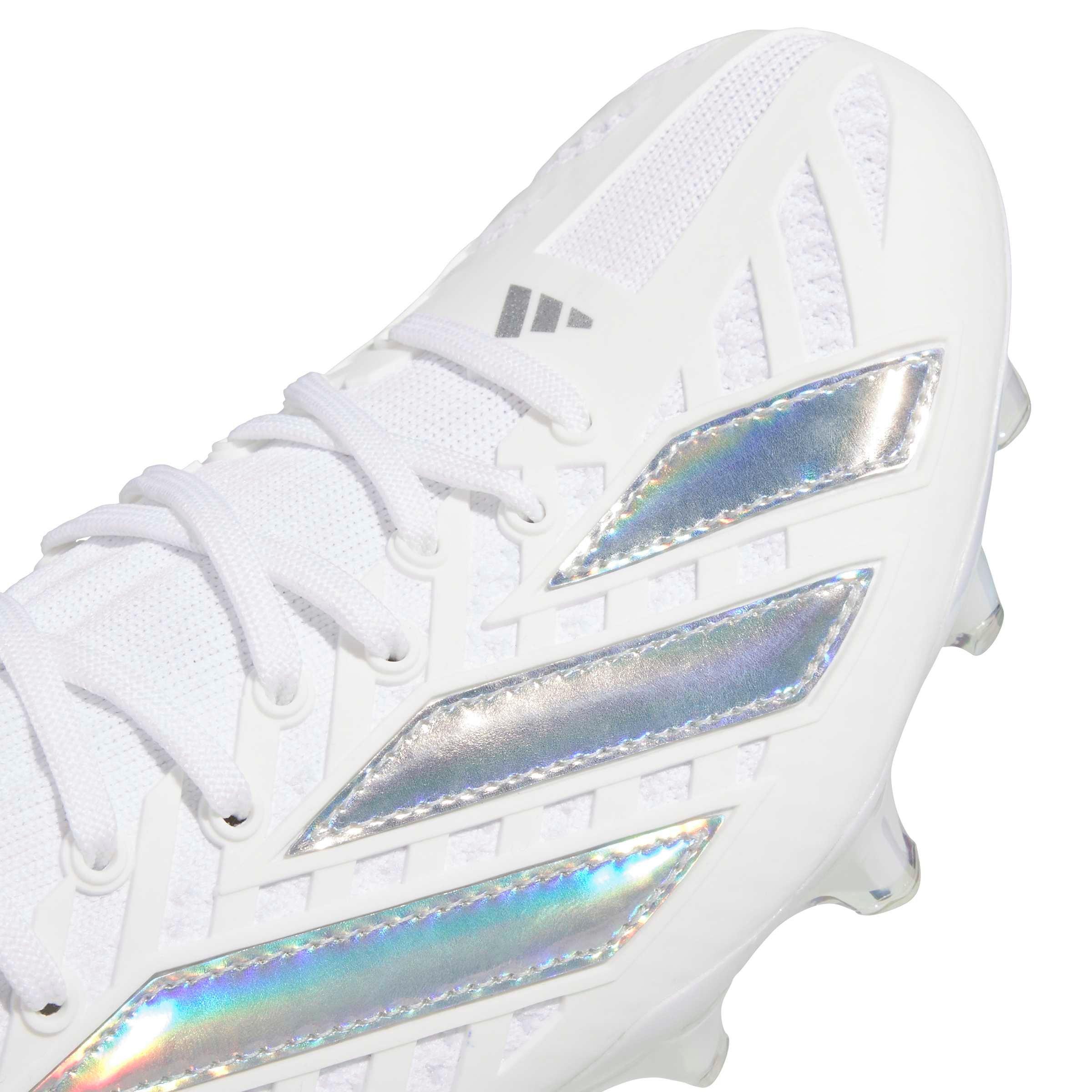 adidas Adizero Impact II "White/Silver Metallic" Men's Football Cleat - SILVER/BLACK Thumbnail View 8