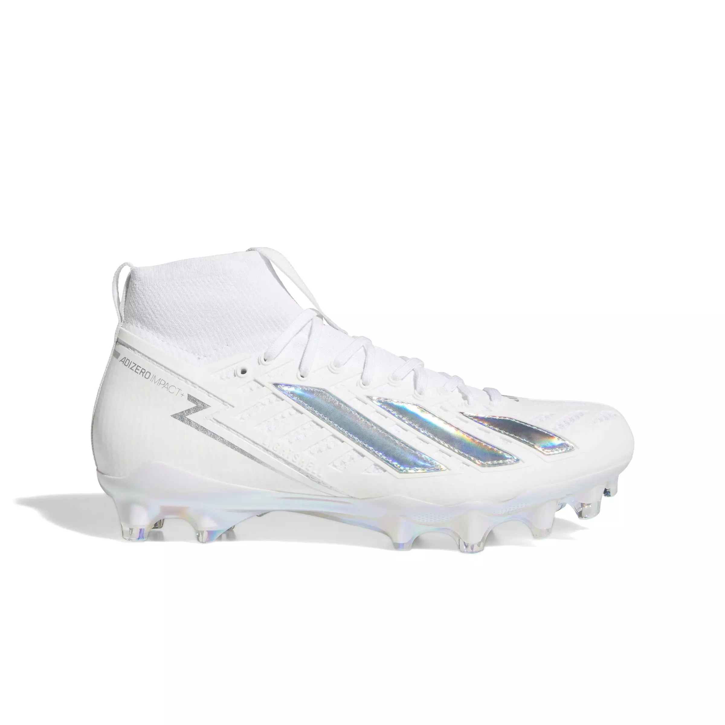 adidas Adizero Impact II "White/Silver Metallic" Men's Football Cleat - SILVER/BLACK