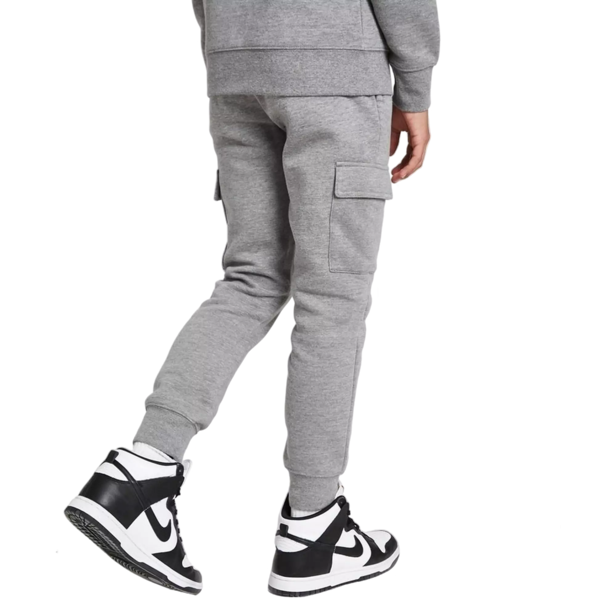 Jordan Big Boys' Fleece Cargo Pants - GREY