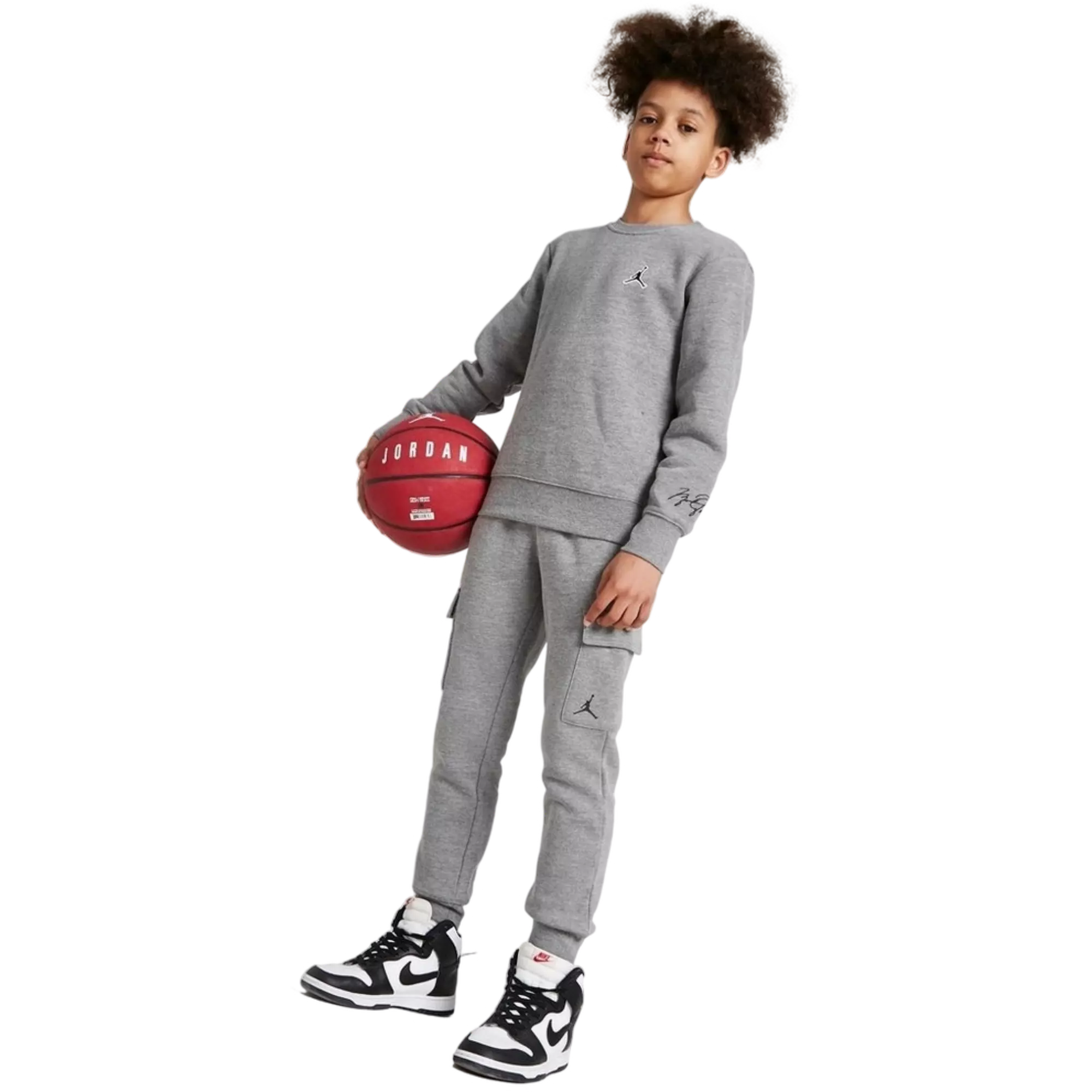 Jordan Big Boys' Fleece Cargo Pants - GREY
