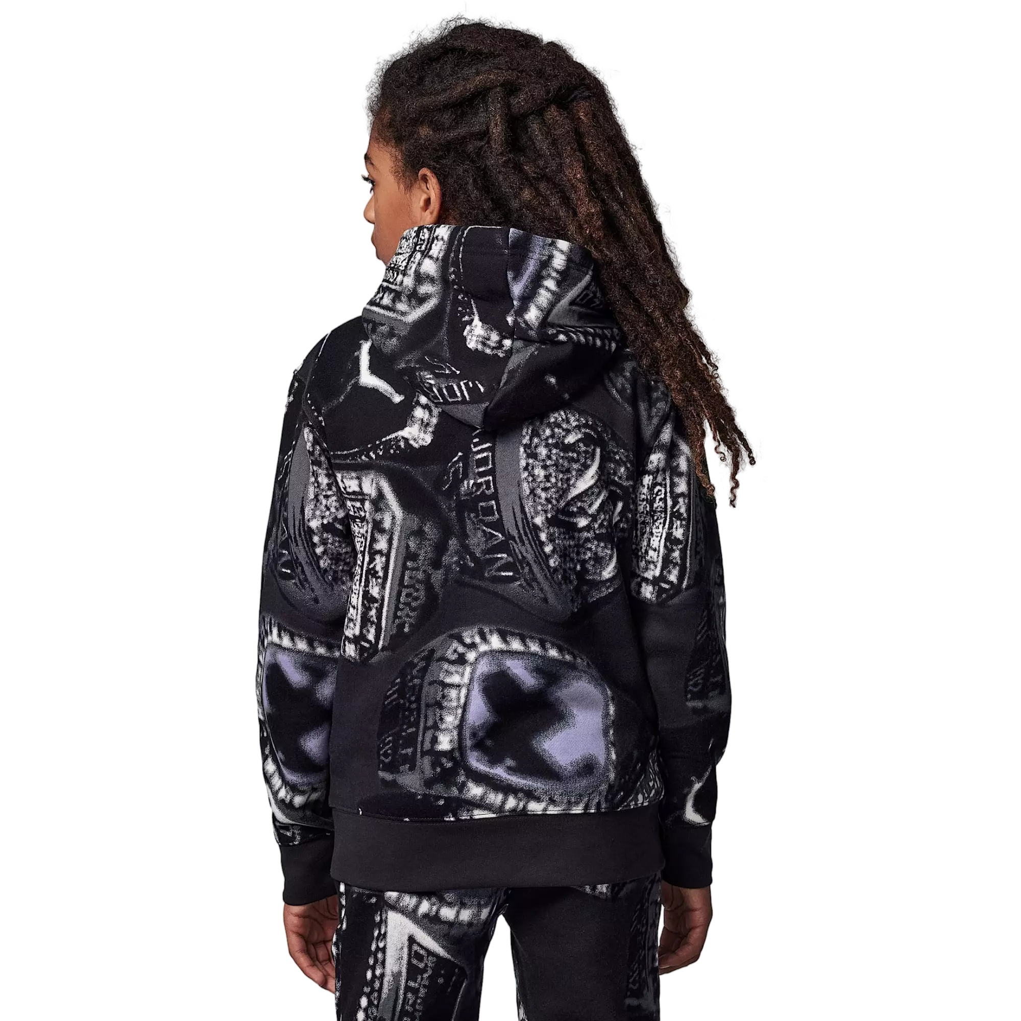 Jordan Big Boys' MVP Fleece Printed Pullover Hoodie - GREY