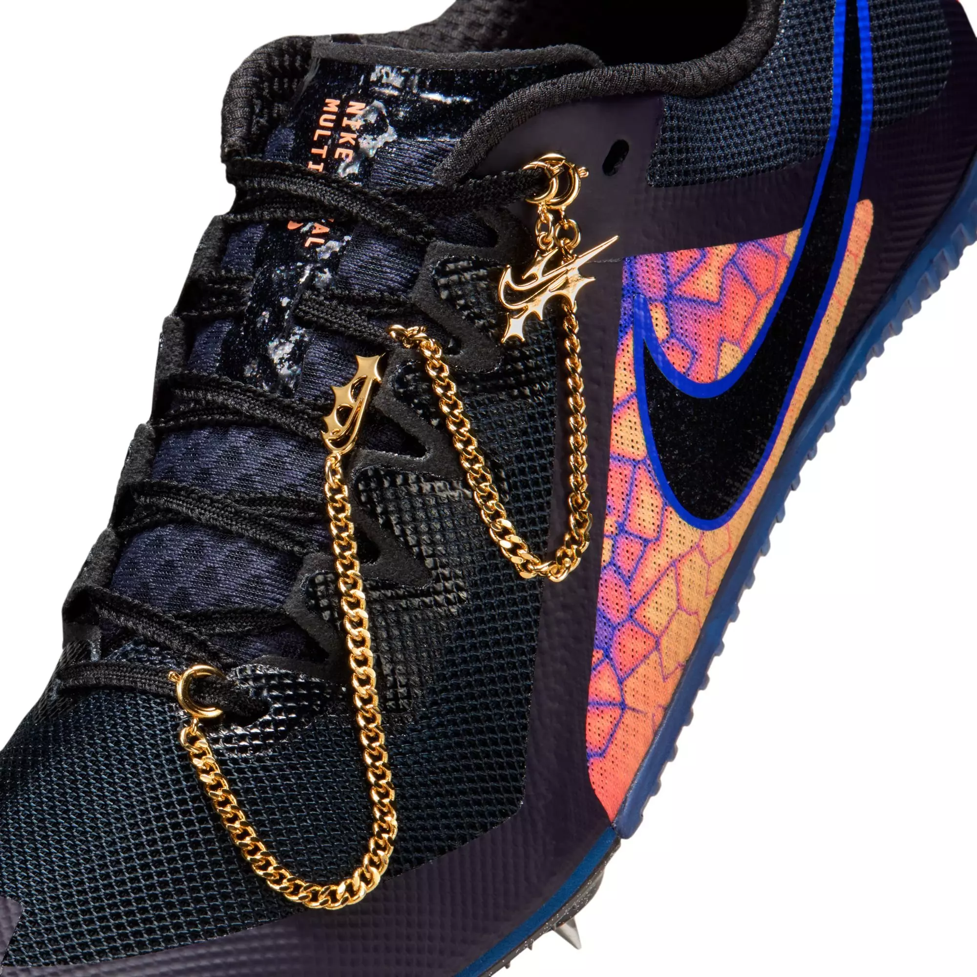 Nike Rival Multi GLAM Multi-Event "Dark Obsidian/Black/Orange Pulse" Unisex Track Spike - BLACK/ORANGE