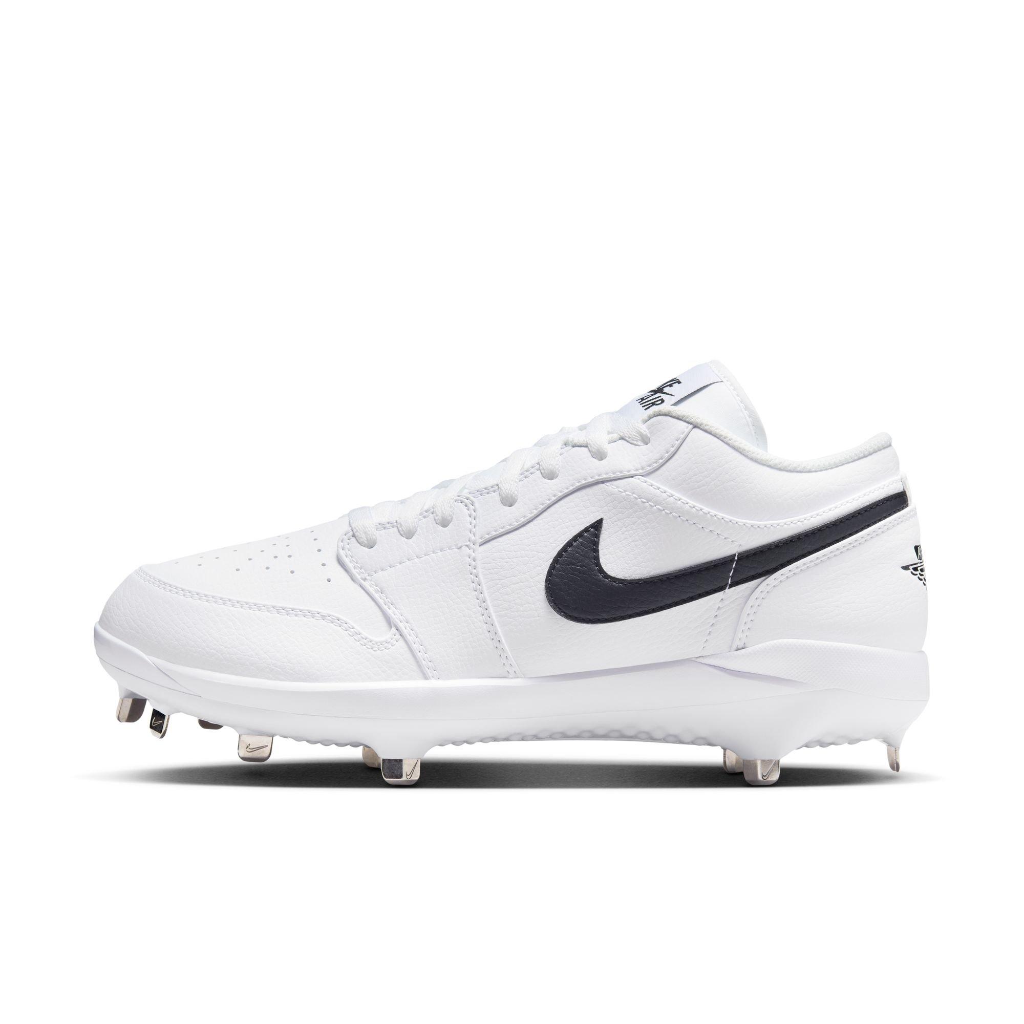 Jordan 1 Low Retro Metal "White/Black" Men's Baseball Cleat - WHITE/BLACK Thumbnail View 3