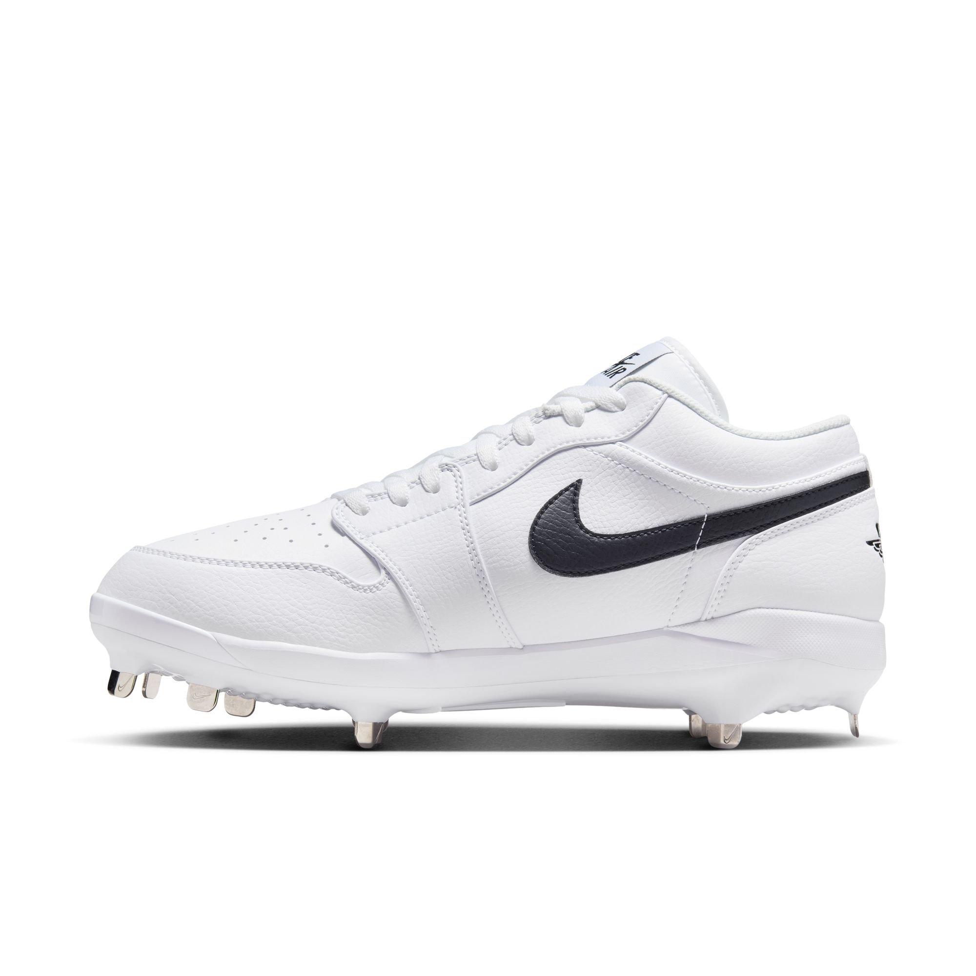 Jordan 1 Low Retro Metal "White/Black" Men's Baseball Cleat - WHITE/BLACK Thumbnail View 4