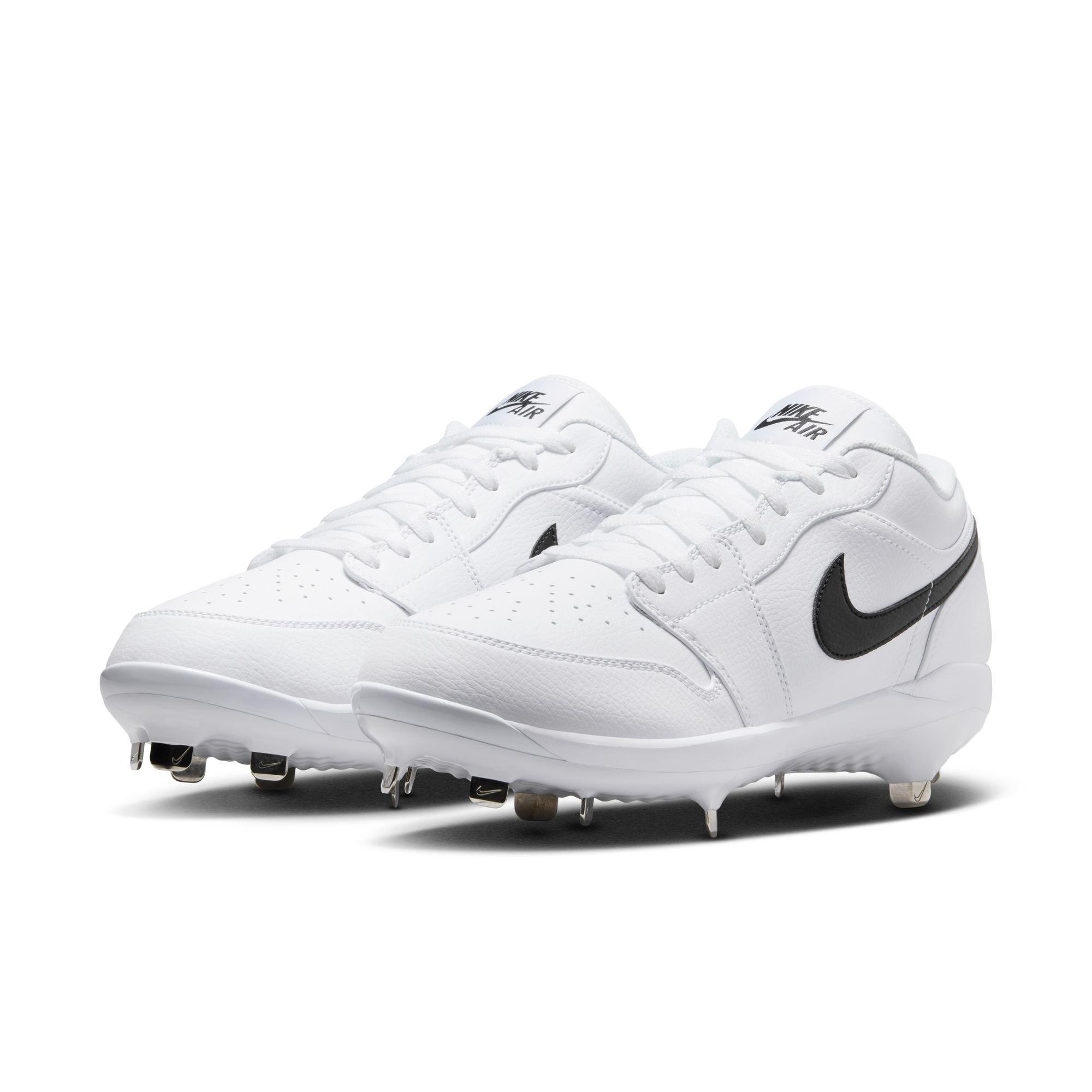 Jordan 1 Low Retro Metal "White/Black" Men's Baseball Cleat - WHITE/BLACK Thumbnail View 5