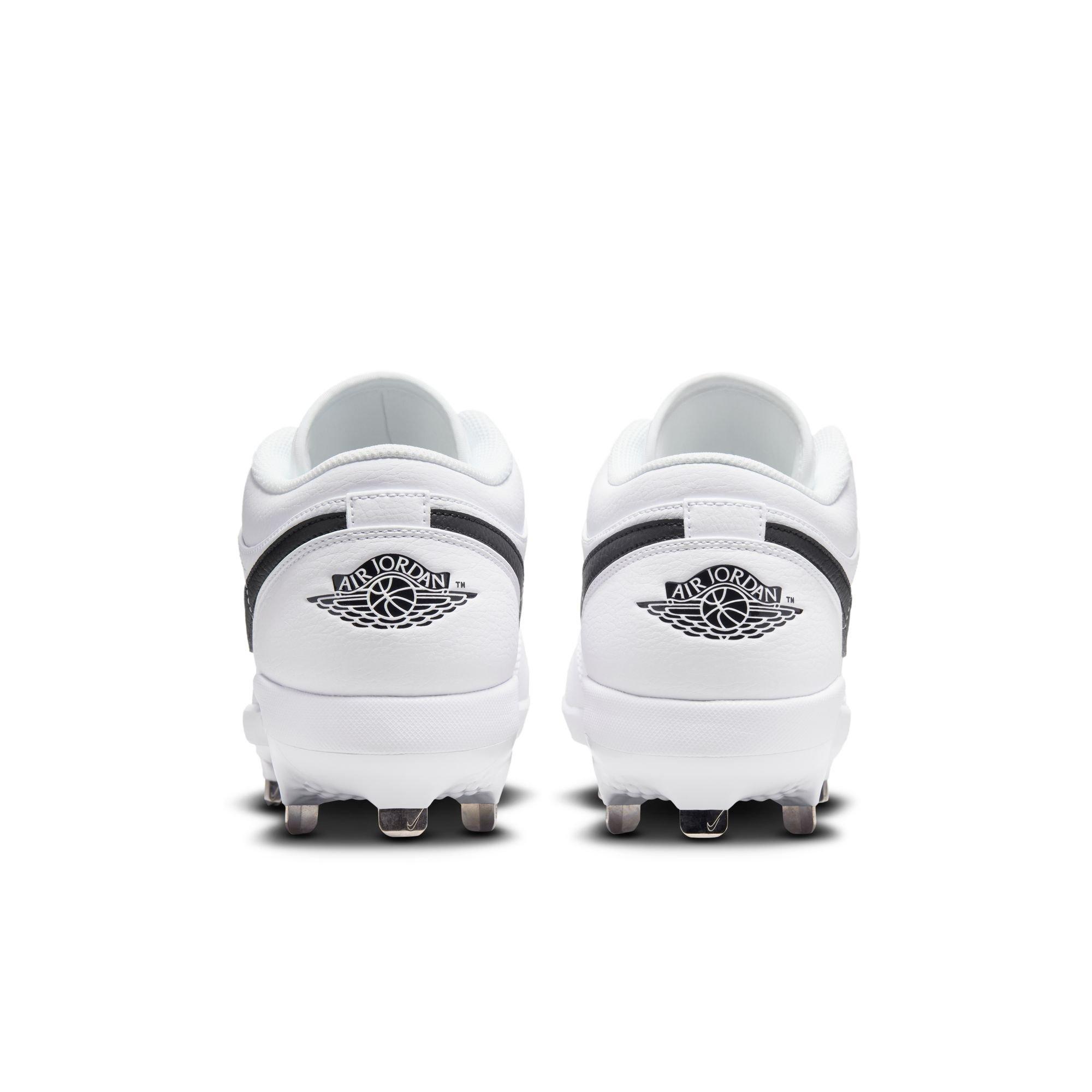 Jordan 1 Low Retro Metal "White/Black" Men's Baseball Cleat - WHITE/BLACK Thumbnail View 6