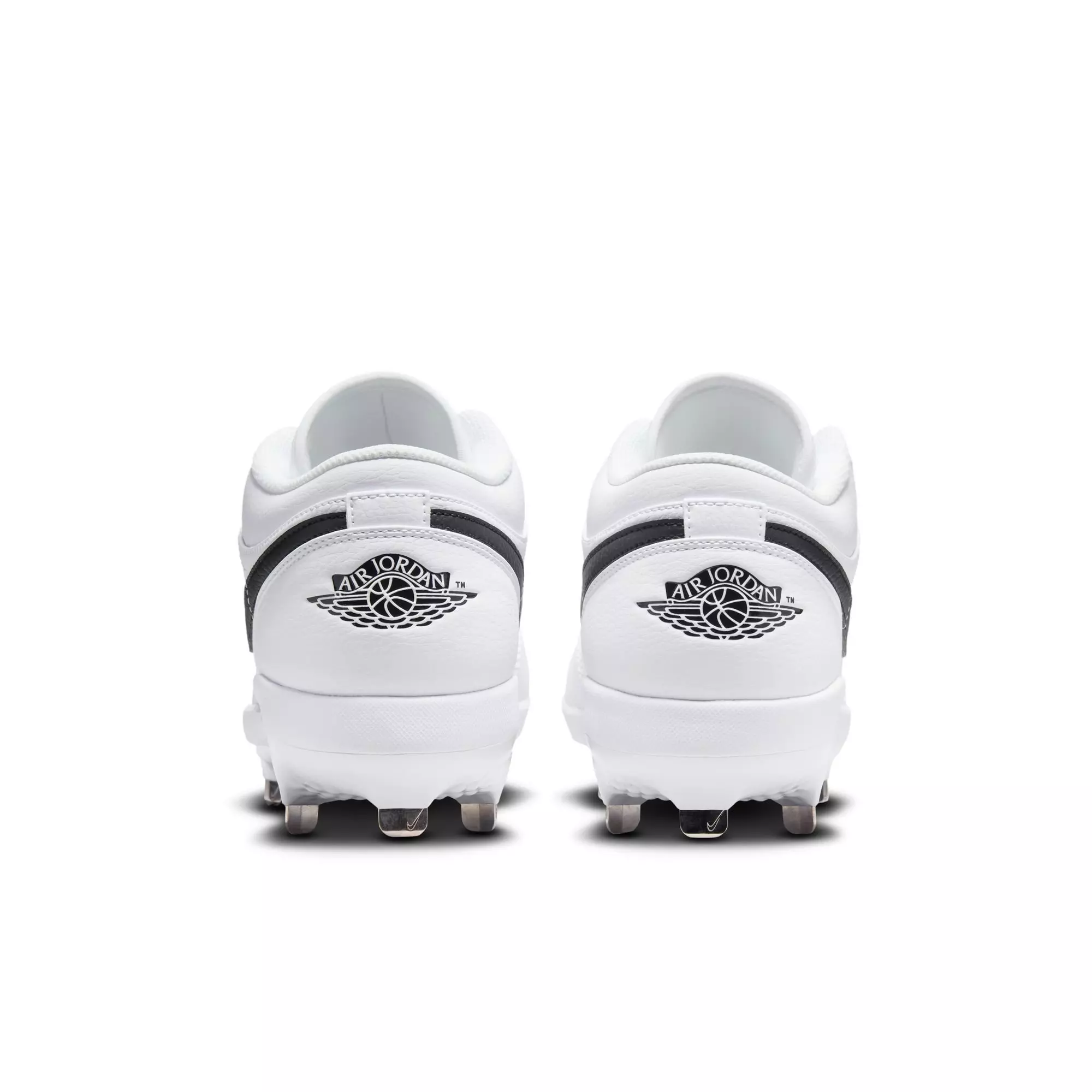 Jordan 1 Low Retro Metal "White/Black" Men's Baseball Cleat - WHITE/BLACK