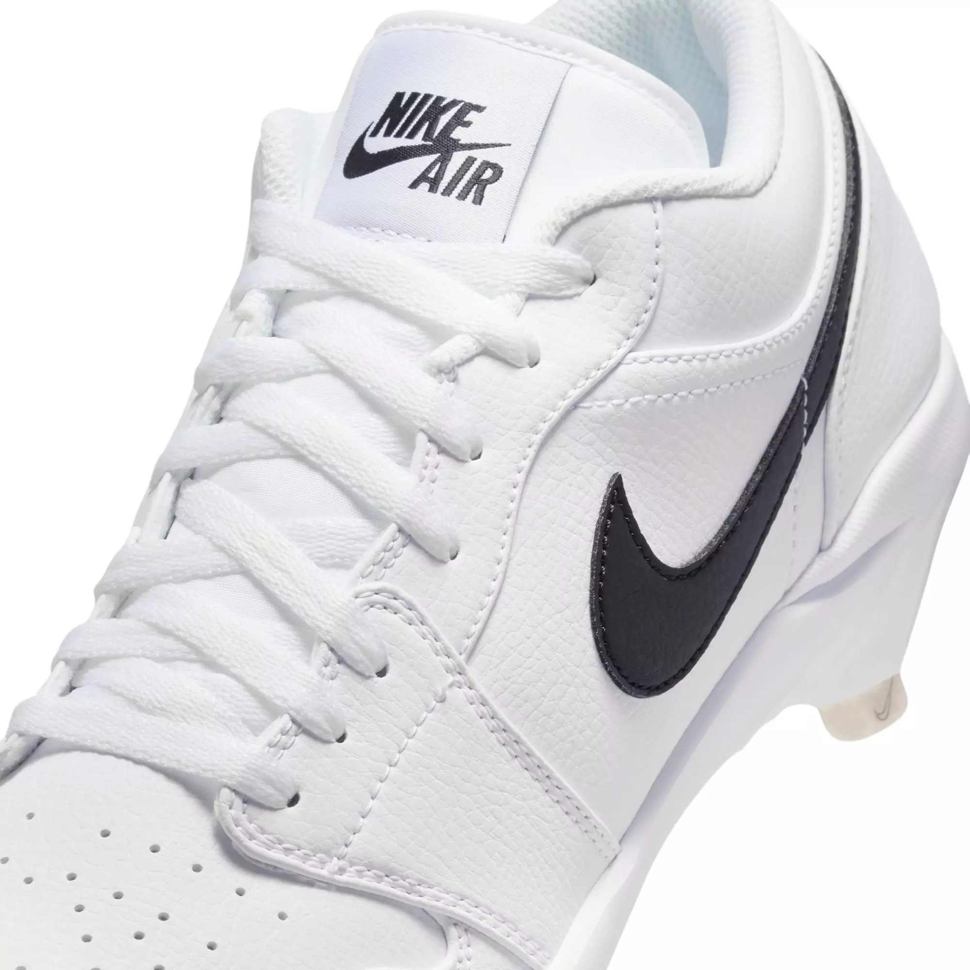Jordan 1 Low Retro Metal "White/Black" Men's Baseball Cleat - WHITE/BLACK