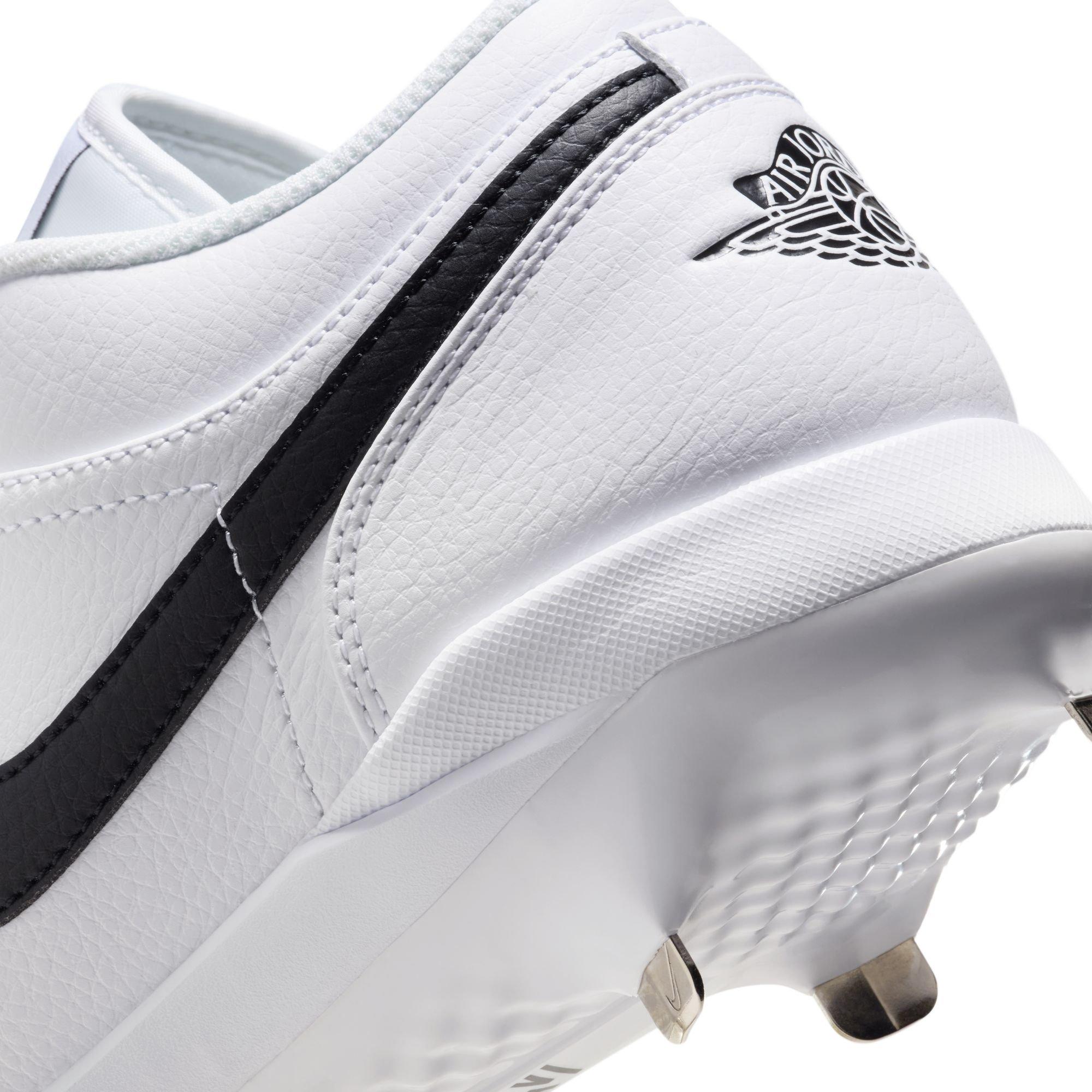 Jordan 1 Low Retro Metal "White/Black" Men's Baseball Cleat - WHITE/BLACK Thumbnail View 11