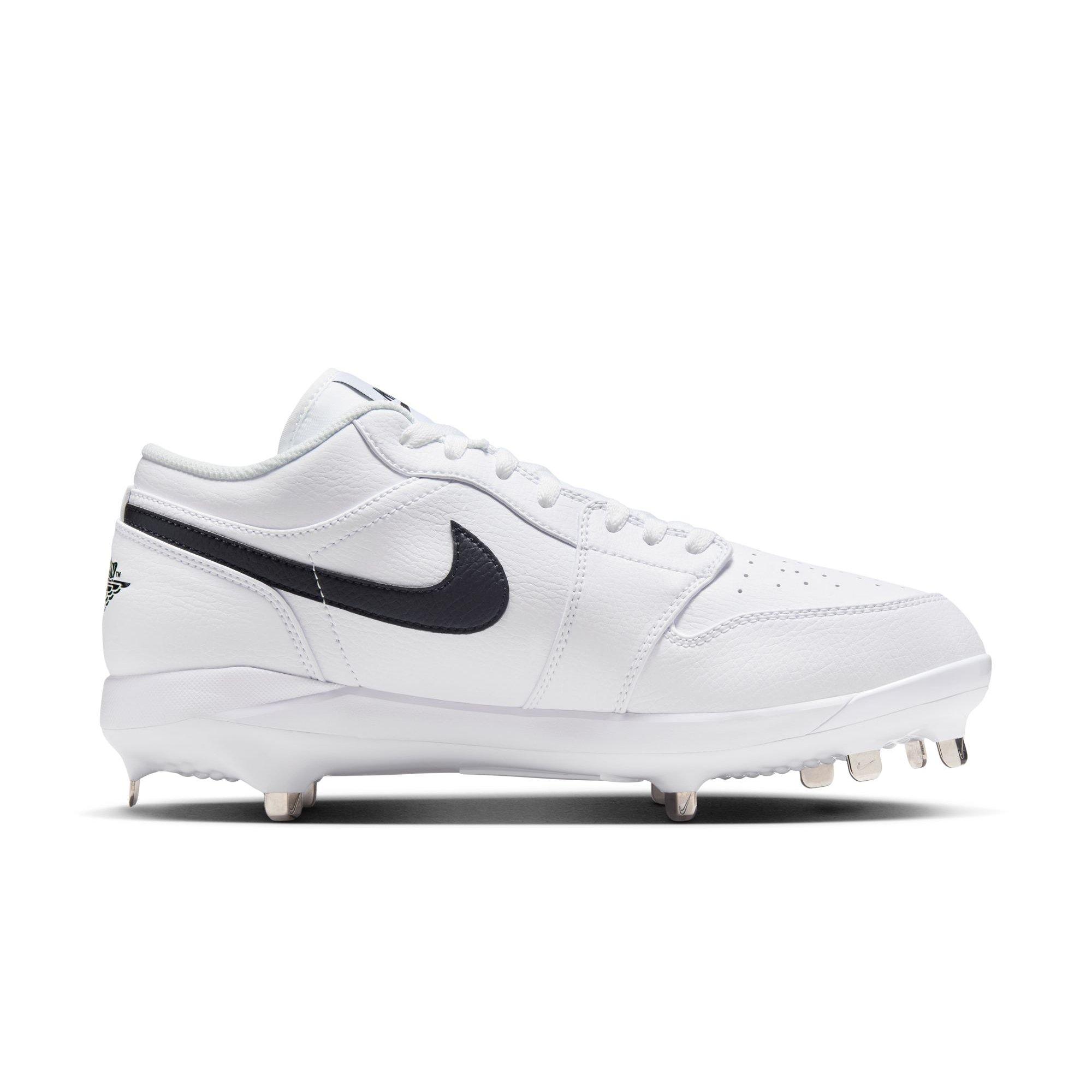 Jordan 1 Low Retro Metal "White/Black" Men's Baseball Cleat - WHITE/BLACK Thumbnail View 2