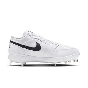 Jordan 1 Low Retro Metal "White/Black" Men's Baseball Cleat