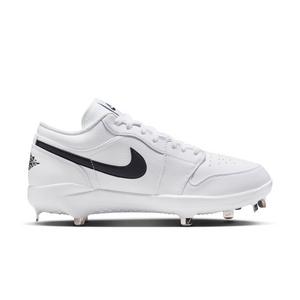Jordan 1 Low Retro Metal "White/Black" Men's Baseball Cleat