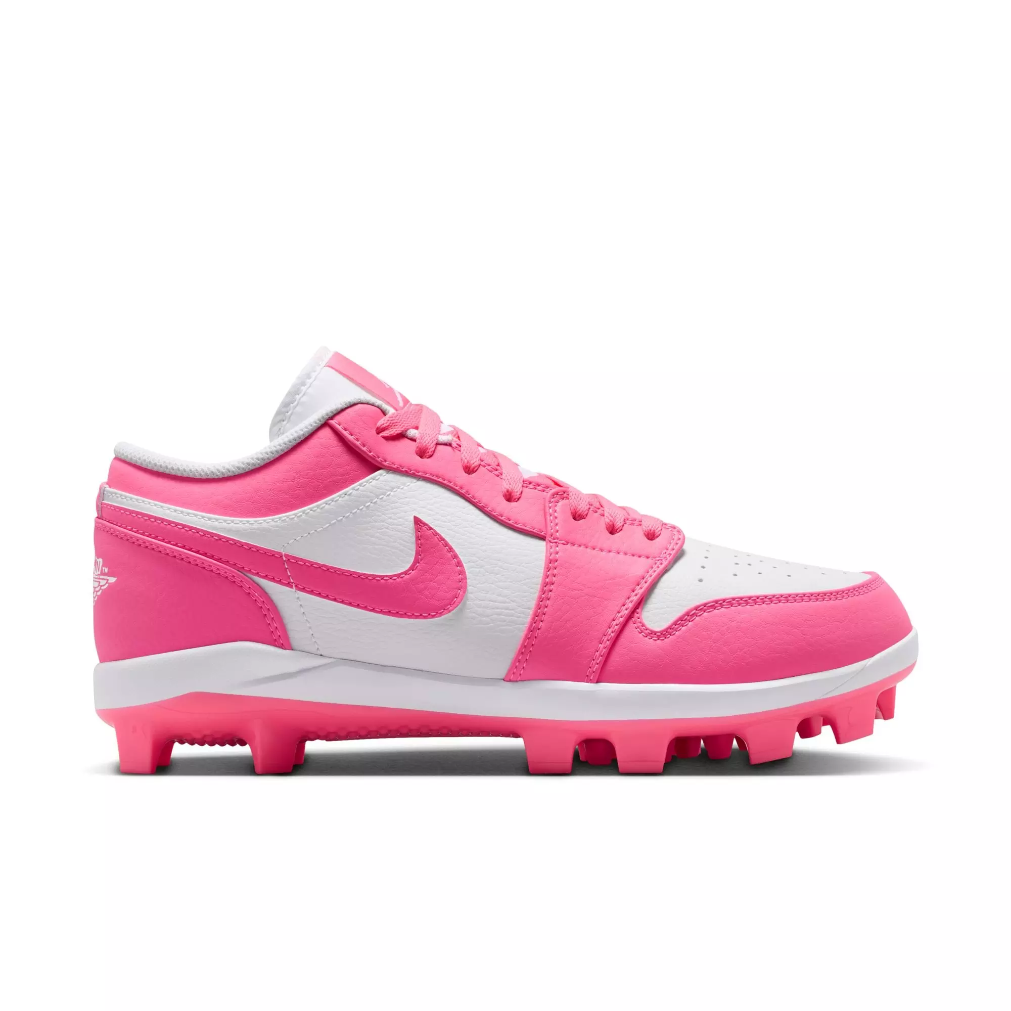 Jordan 1 Retro MCS Low "White/Digital Pink" Men's Baseball Cleat - WHITE/PINK