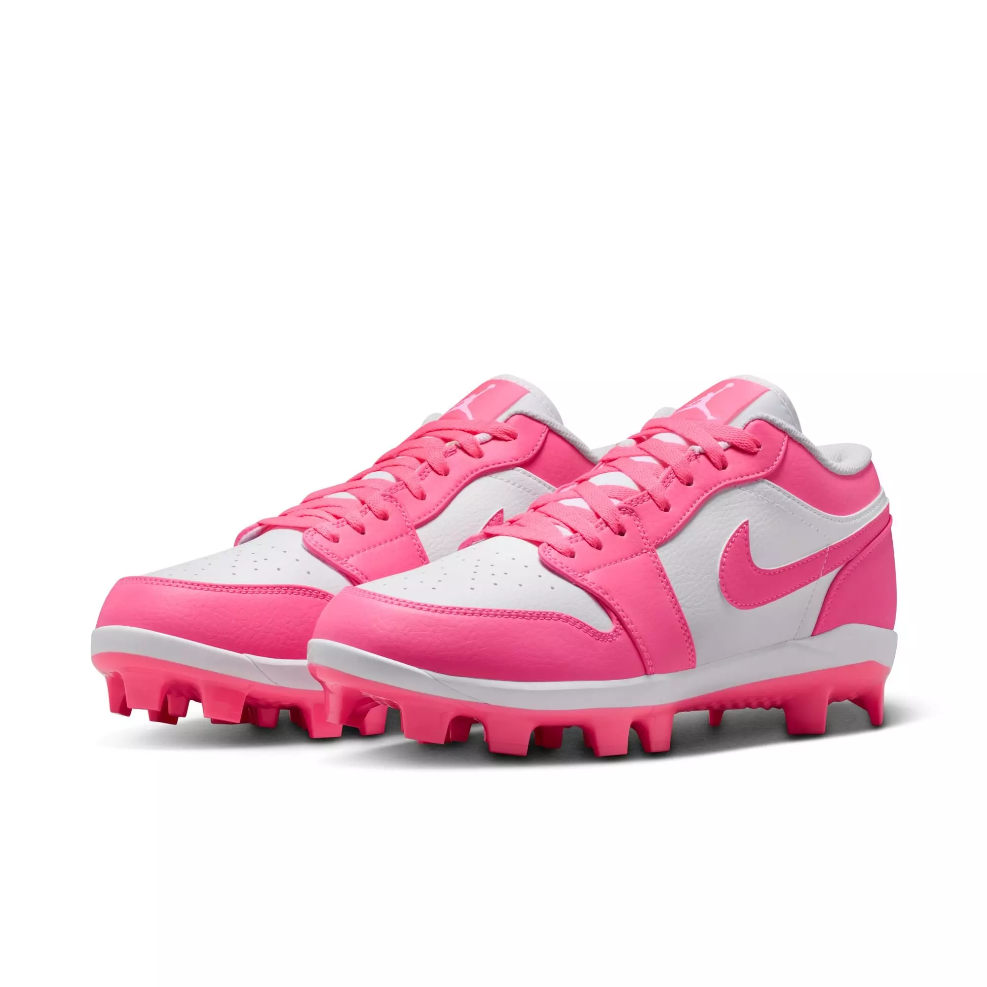 Jordan 1 Retro MCS Low "White/Digital Pink" Men's Baseball Cleat - WHITE/PINK