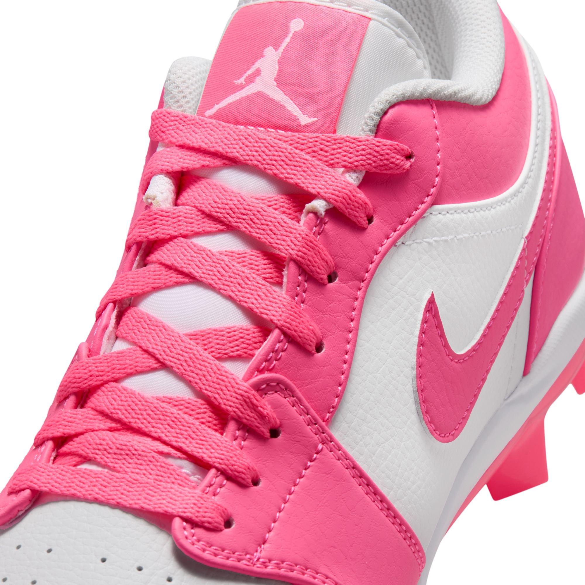 Jordan 1 Retro MCS Low "White/Digital Pink" Men's Baseball Cleat - WHITE/PINK Thumbnail View 5