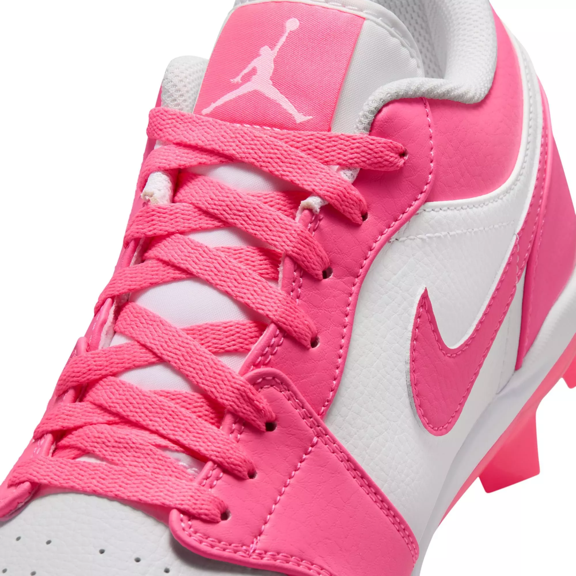 Jordan 1 Retro MCS Low "White/Digital Pink" Men's Baseball Cleat - WHITE/PINK