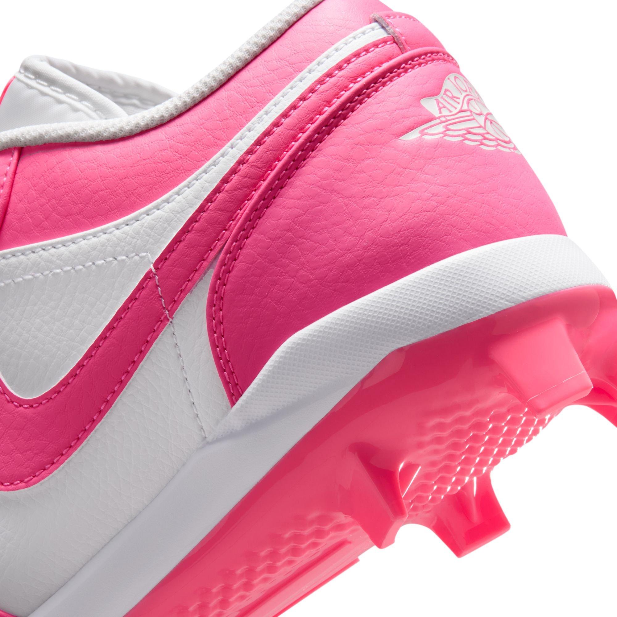 Jordan 1 Retro MCS Low "White/Digital Pink" Men's Baseball Cleat - WHITE/PINK Thumbnail View 6