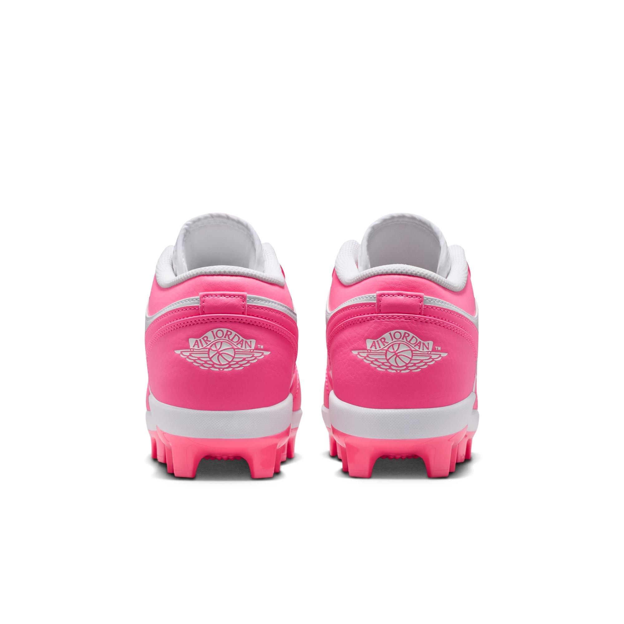 Jordan 1 Retro MCS Low "White/Digital Pink" Men's Baseball Cleat - WHITE/PINK Thumbnail View 7