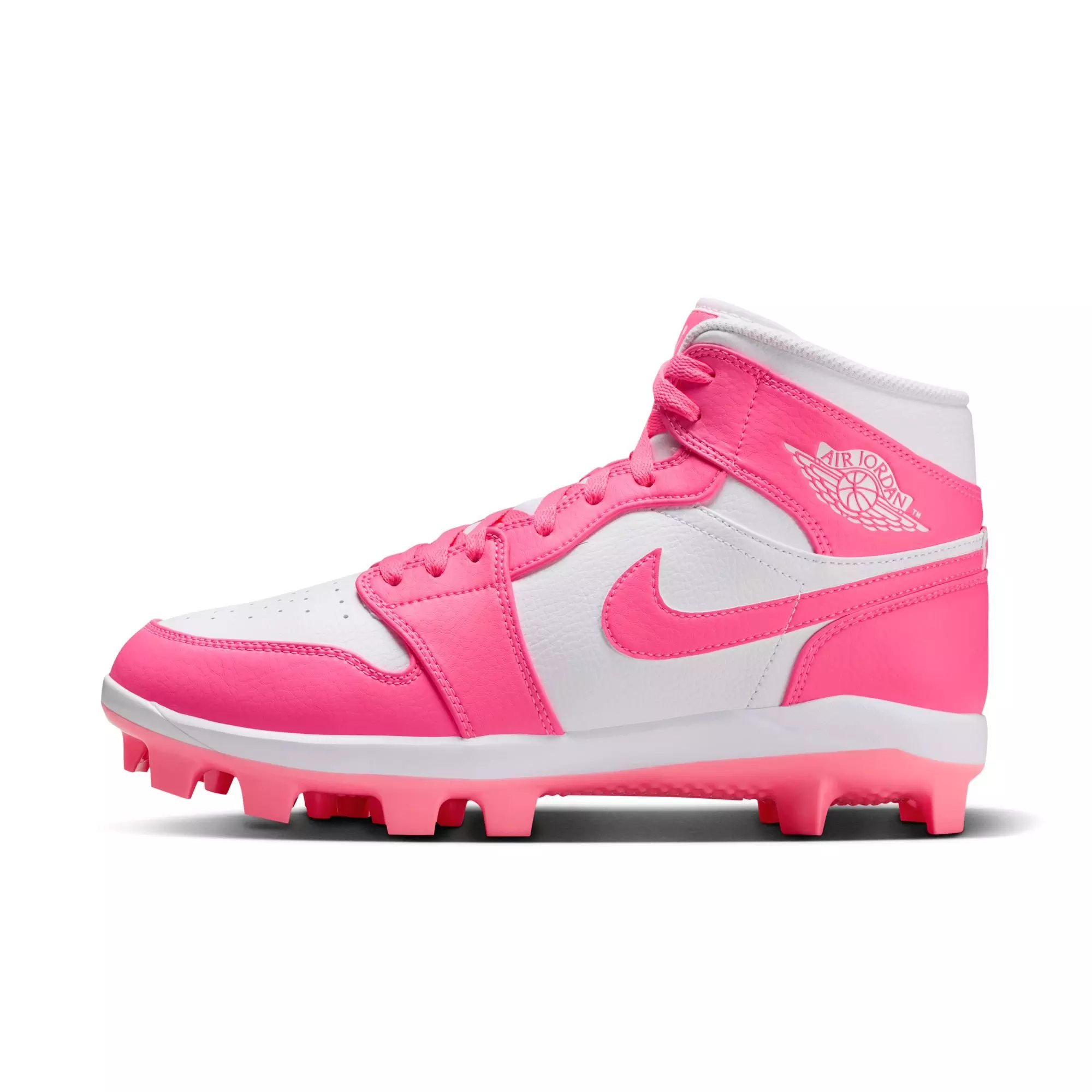 Jordan 1 Retro MCS "White/Digital Pink" Men's Baseball Cleat - WHITE/PINK